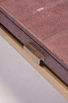 Unique Custom EDHA Shagreen Top Brass Leg Desk with Drawer, Reda Amalou Design