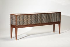 Unique Custom LALA Solid Walnut Bronze Metal Sideboard By Reda Amalou Design