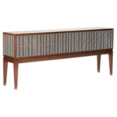 Unique Custom LALA Solid Walnut Bronze Metal Sideboard By Reda Amalou Design