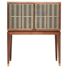 Unique Custom LALA Walnut Bronze Details Cabinet Buffet By Reda Amalou Design
