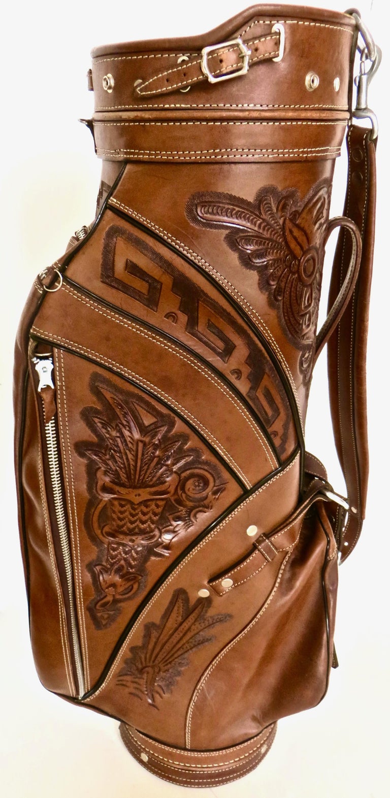 Unique Custom Made Handcrafted Designer Golf Bag in Western Motif, circa  1955 For Sale at 1stDibs