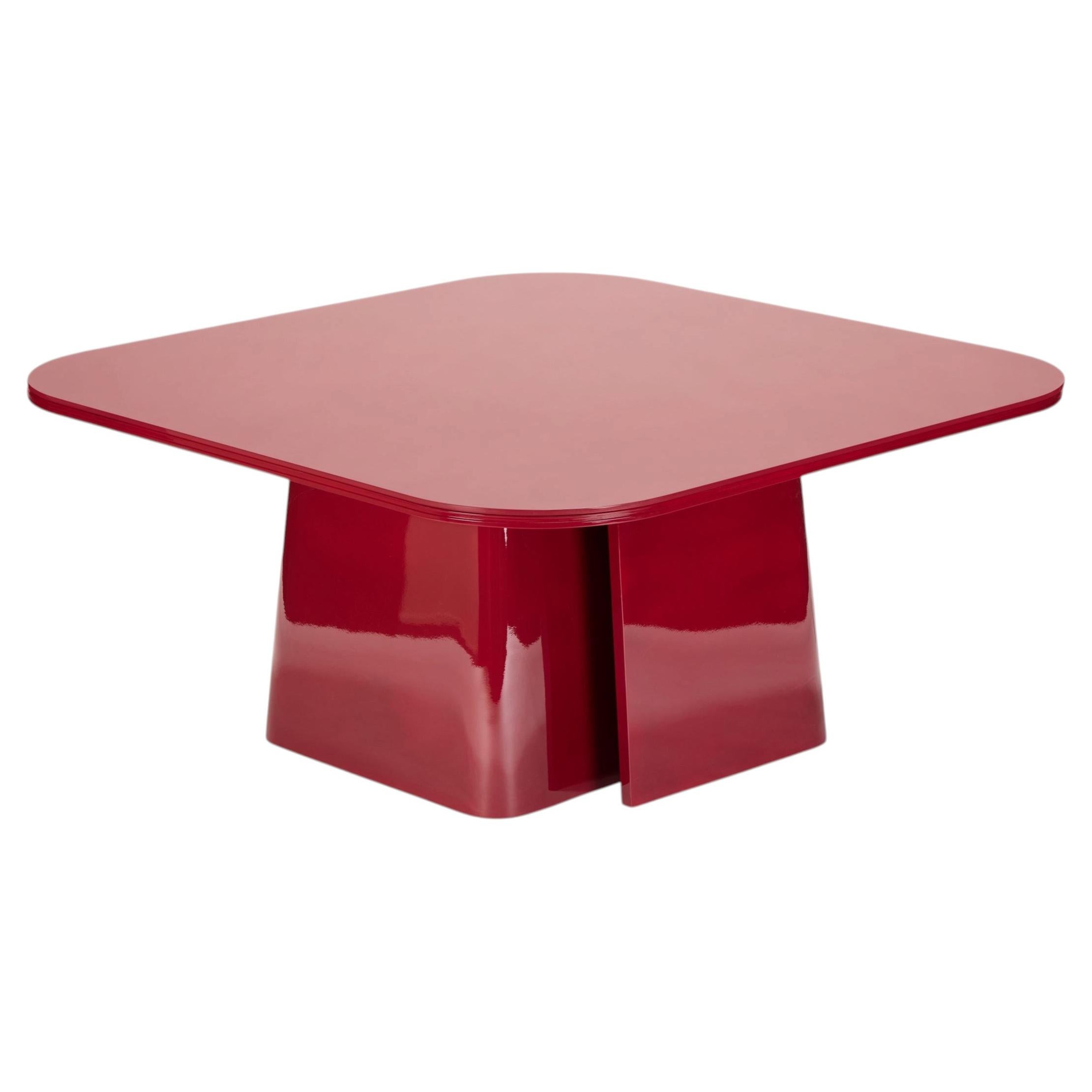 Unique Custom OOMA Burgundy Lacquered Glass Dining Table By Reda Amalou Design For Sale