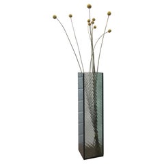 Unique Custom Reeded Panes Vase by Kim Thome