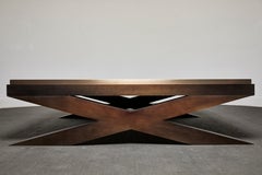 Unique Custom X ORO Bronze Glass Yellow Gold Coffee Table By Reda Amalou Design