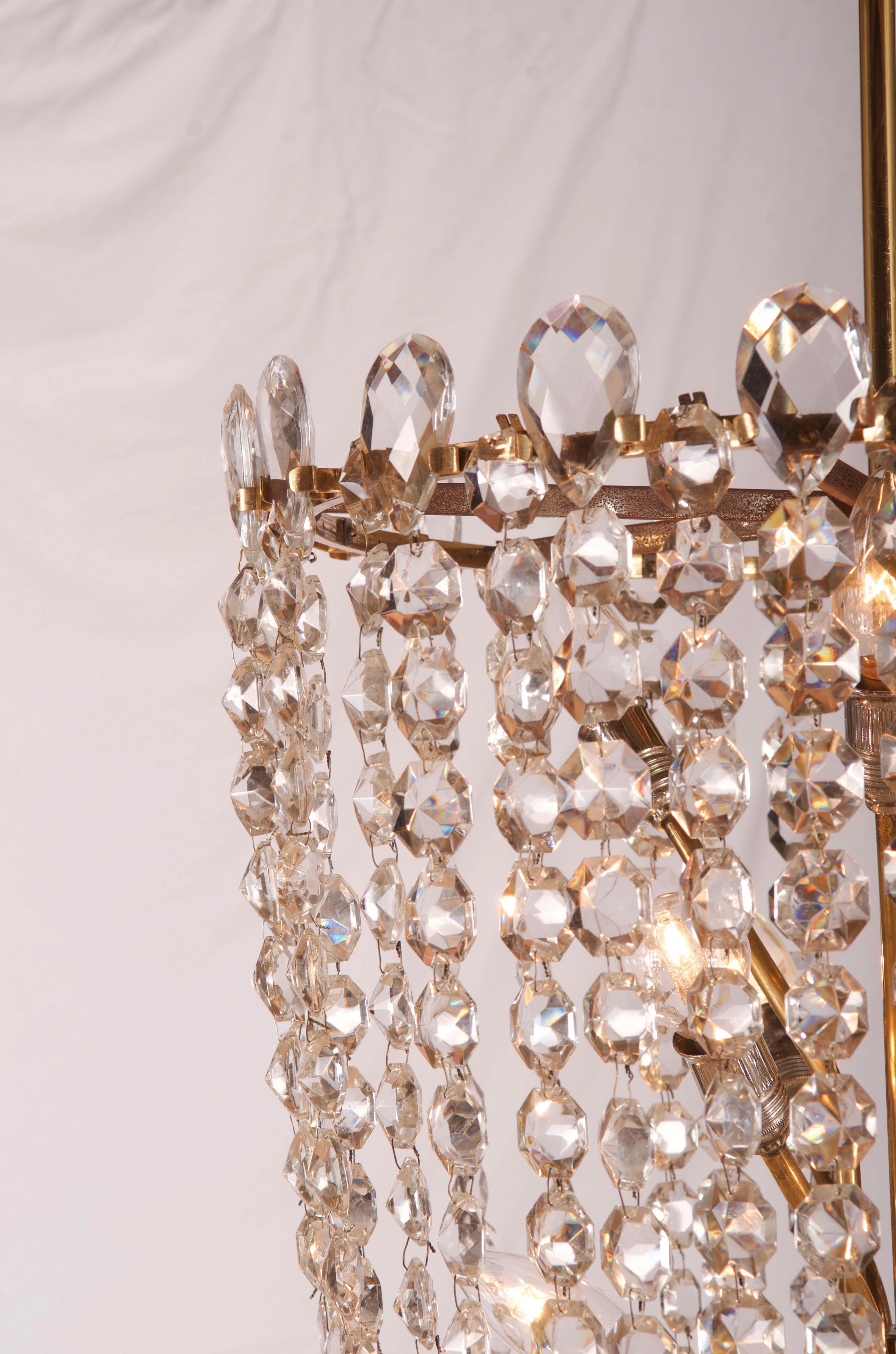 Unique Cut Crystal Rondino Chandelier by J.T. Kalmar For Sale 4