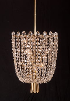 Unique Cut Crystal Rondino Chandelier by J.T. Kalmar