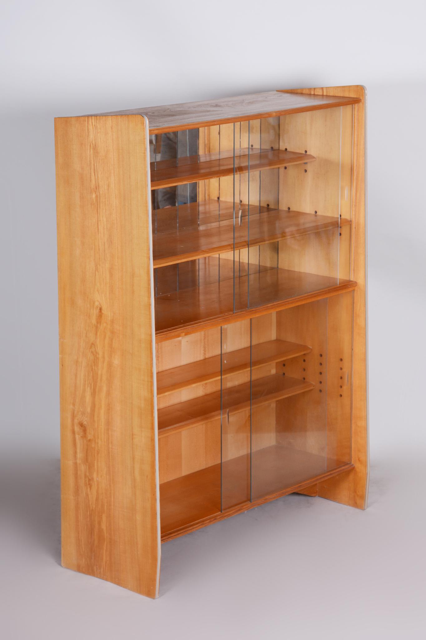 20th Century Unique Czech Ash Mid-Century Bookcase, 1950s, Well Preserved Condition For Sale