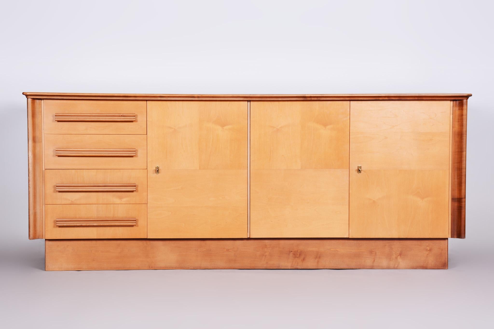 Mid-Century Modern Unique Czech Maple Mid-Century Sideboard, 1950s, Well Preserved Condition