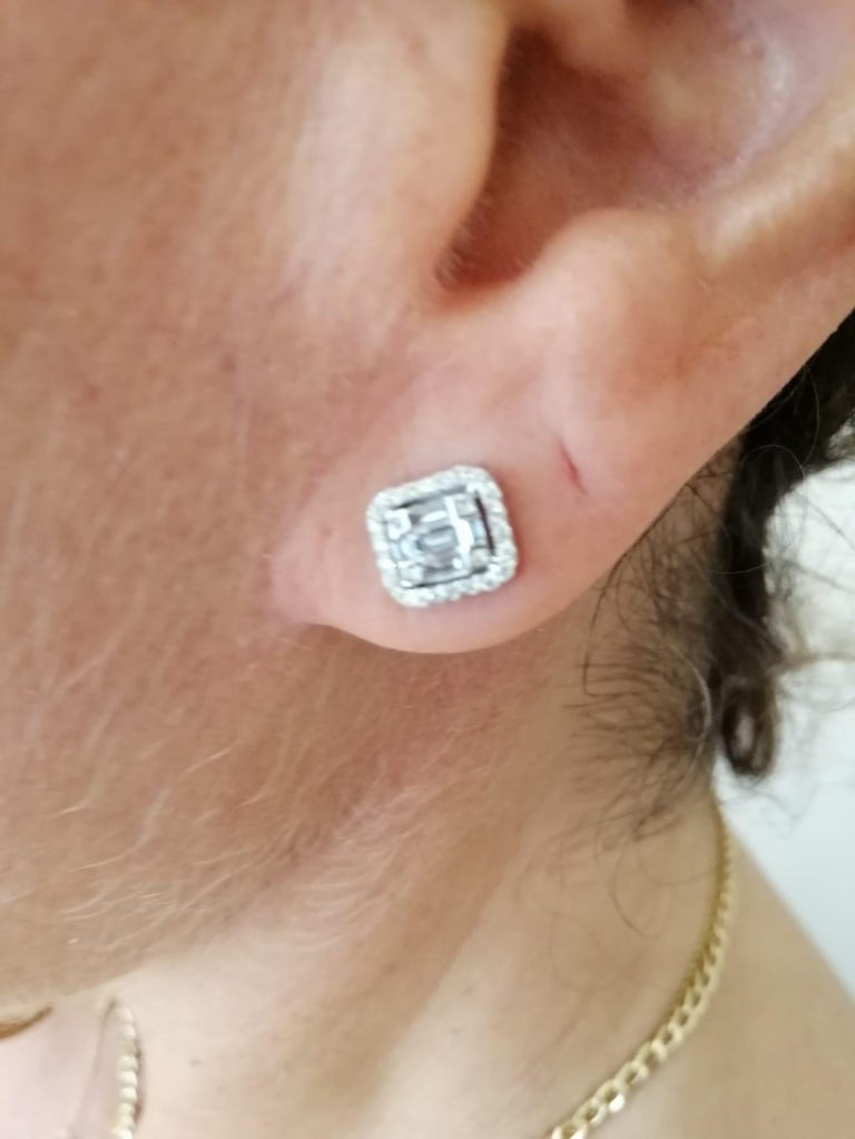 Unique Dainty Diamond Earrings 0.49 Carat 18 Karat Gold Diamond