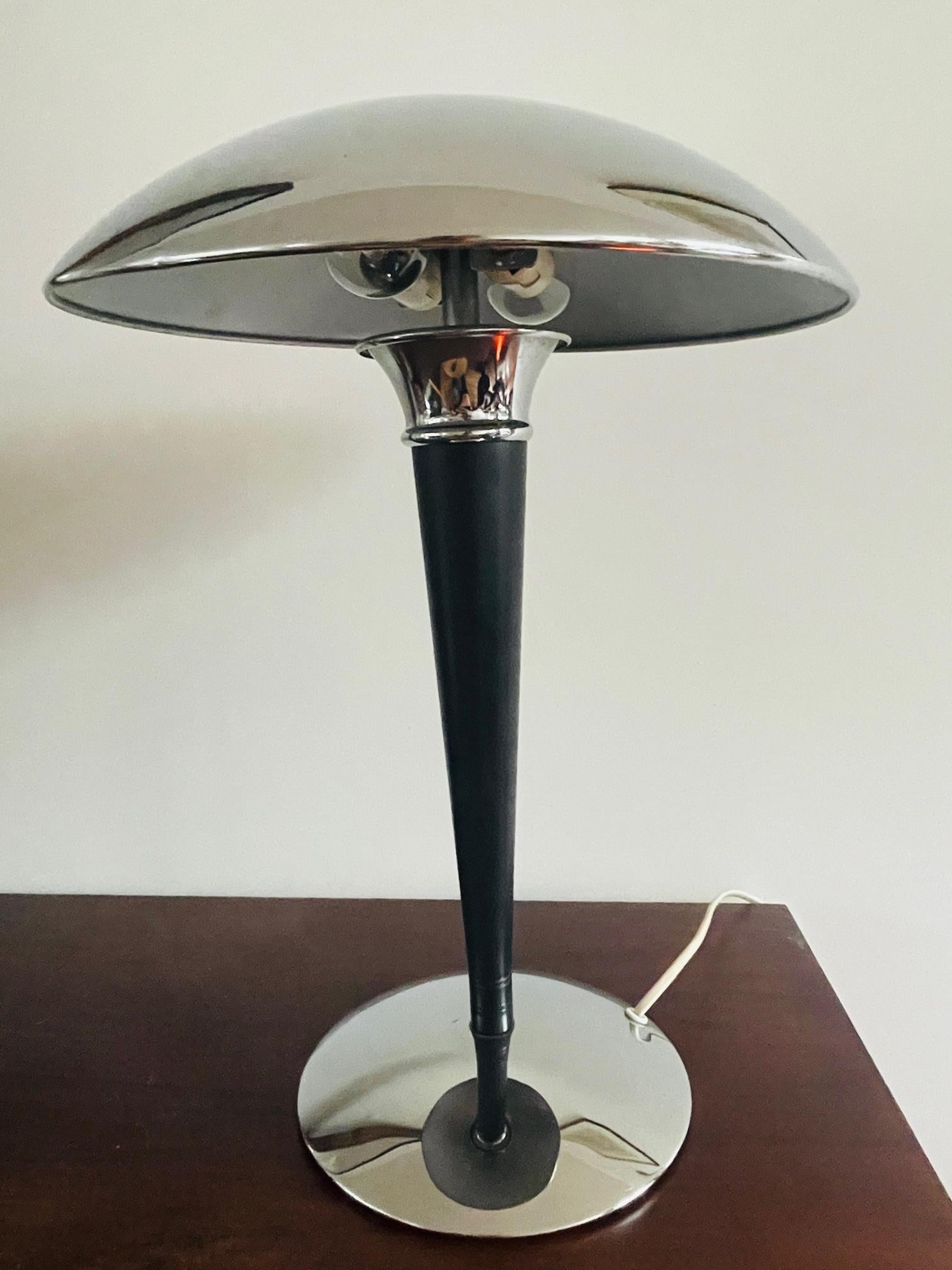 Unique Dakapo Lamp. Chrome art deco table lamp Ikea 1980s. Bauhaus mushroom lamp For Sale 1