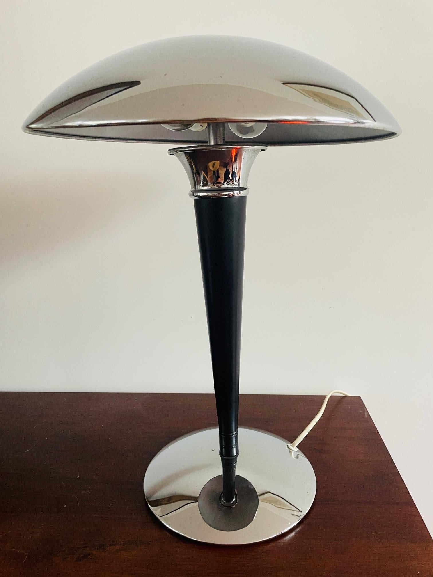 Unique Dakapo Lamp. Chrome art deco table lamp Ikea 1980s. Bauhaus mushroom lamp For Sale 2