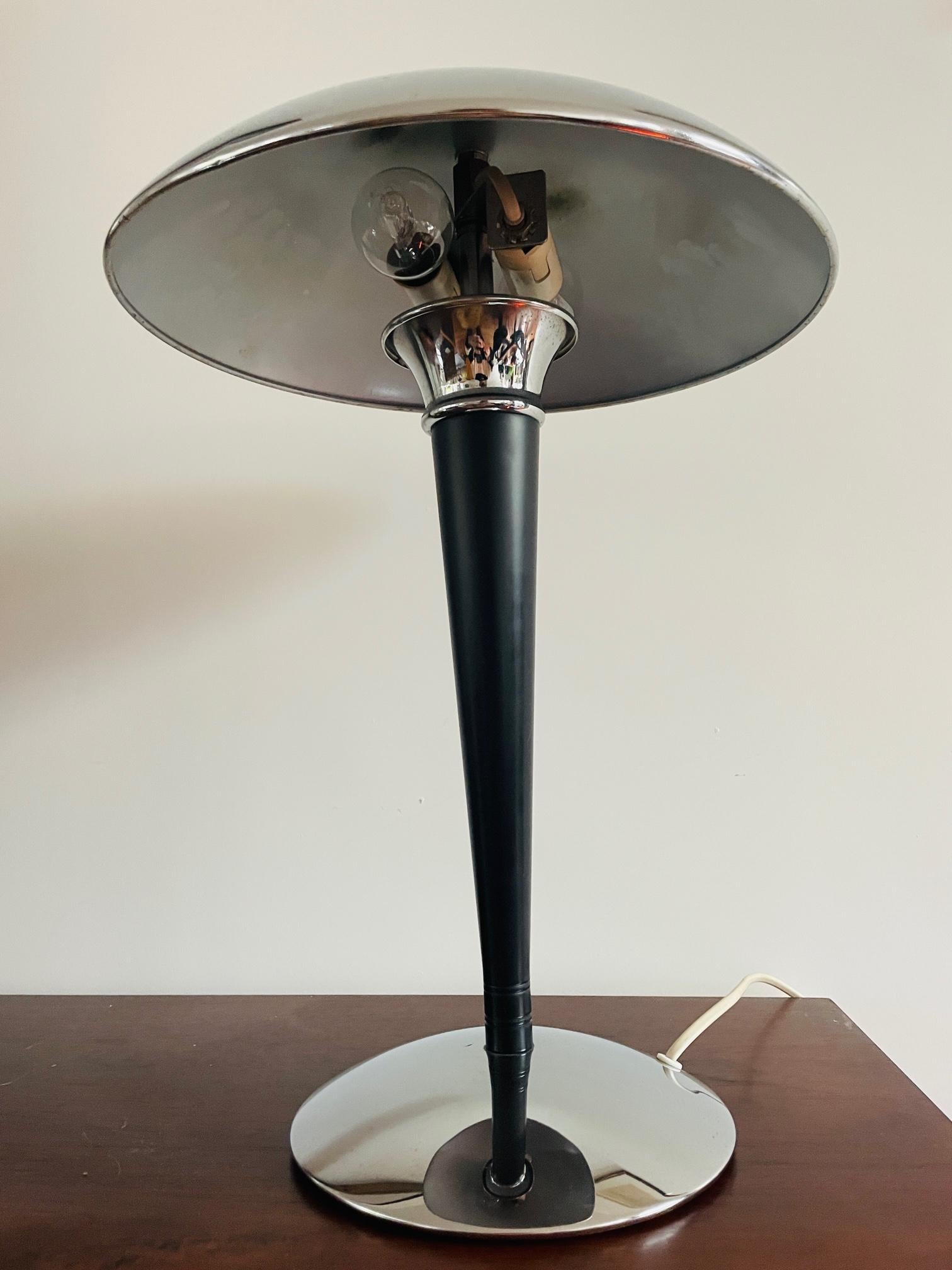 Unique Dakapo Lamp. Chrome art deco table lamp Ikea 1980s. Bauhaus mushroom lamp For Sale 3