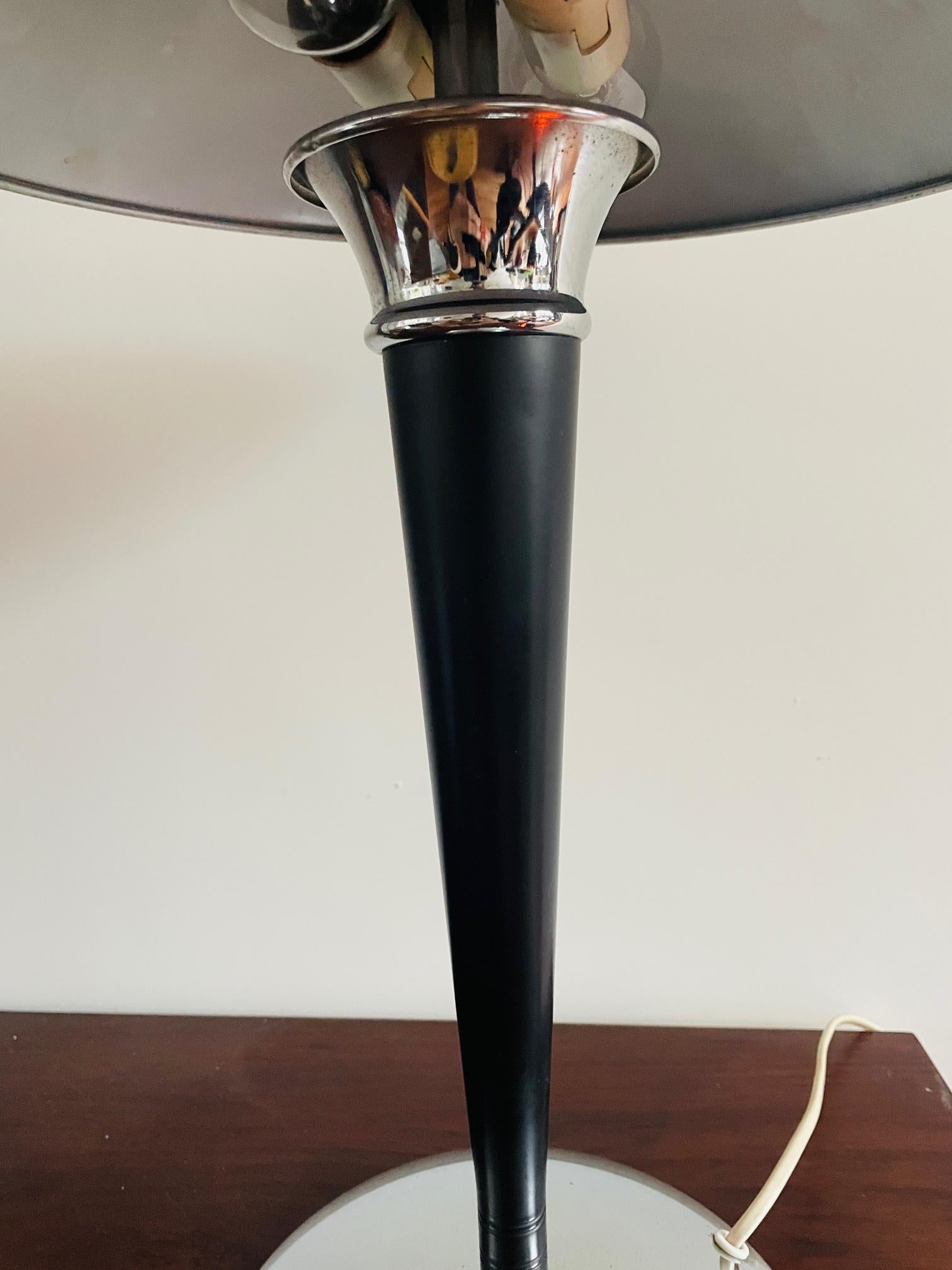 Unique Dakapo Lamp. Chrome art deco table lamp Ikea 1980s. Bauhaus mushroom lamp For Sale 5