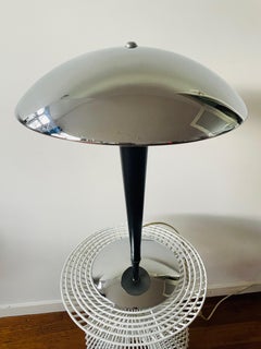 Unique Dakapo Lamp. Chrome art deco table lamp Ikea 1980s. Bauhaus mushroom lamp