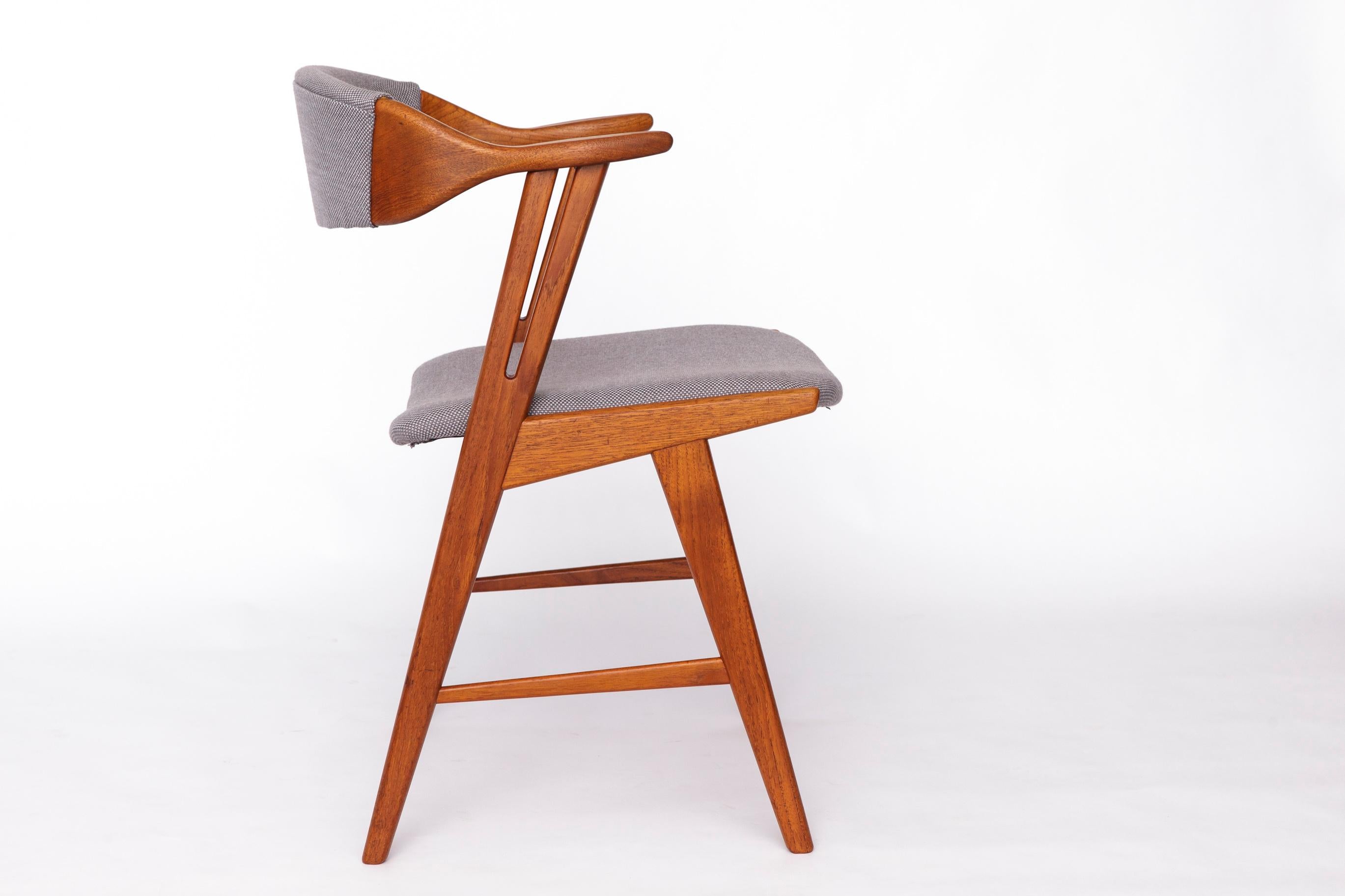Poltrona danese unica nel suo genere - Sedia da scrivania o da pranzo vintage in teak degli anni 1960/1970, grigio In condizioni ottime in vendita a Hannover, DE