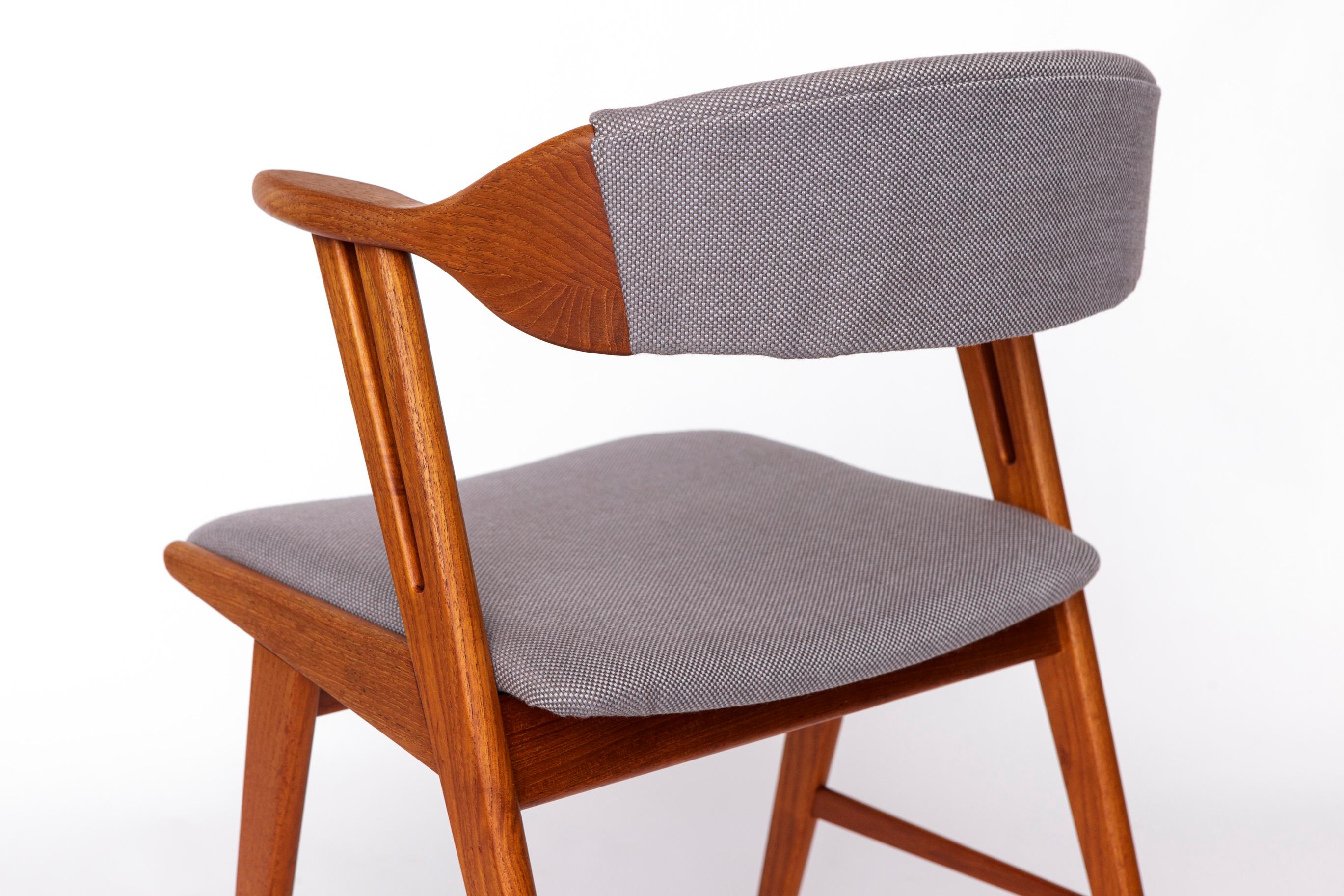 Teak Poltrona danese unica nel suo genere - Sedia da scrivania o da pranzo vintage in teak degli anni 1960/1970, grigio in vendita