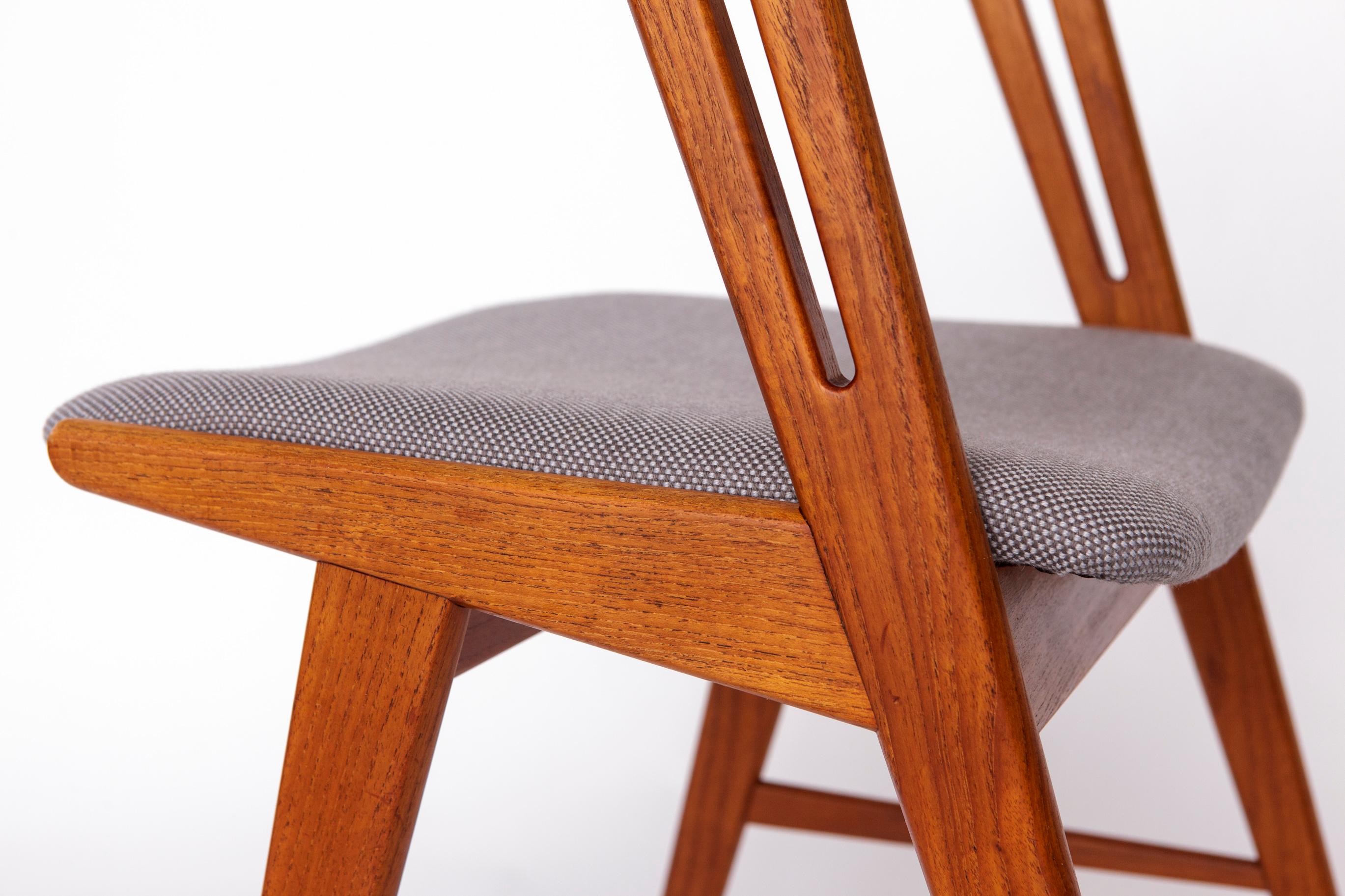 Poltrona danese unica nel suo genere - Sedia da scrivania o da pranzo vintage in teak degli anni 1960/1970, grigio in vendita 1