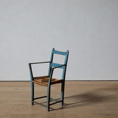 Unique Danish Blue Painted Folk Chair
