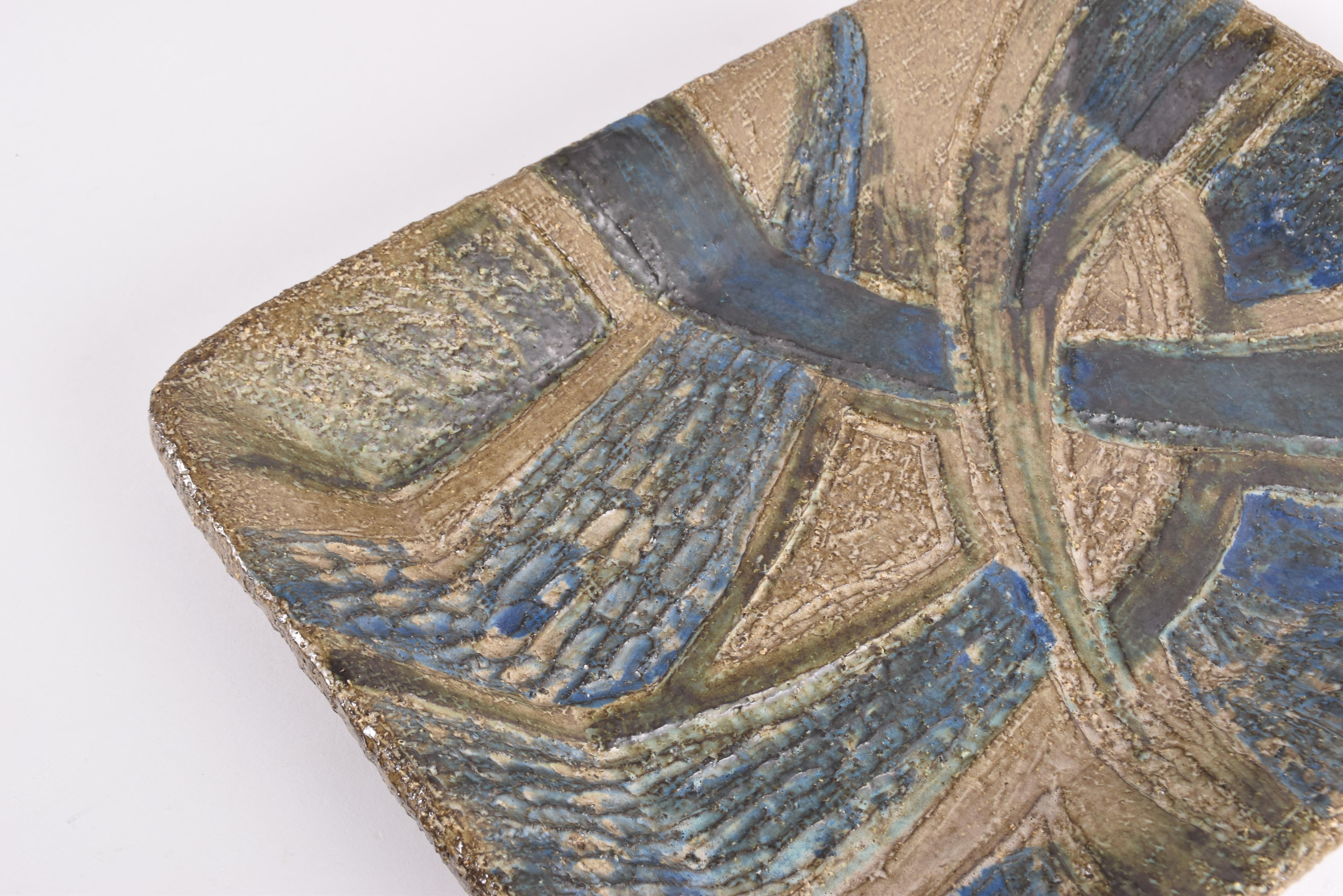 Unique Danish Brutalist Ceramic Wall Decor Abstract Art by Trans, Large, 1970s Glaseado en venta