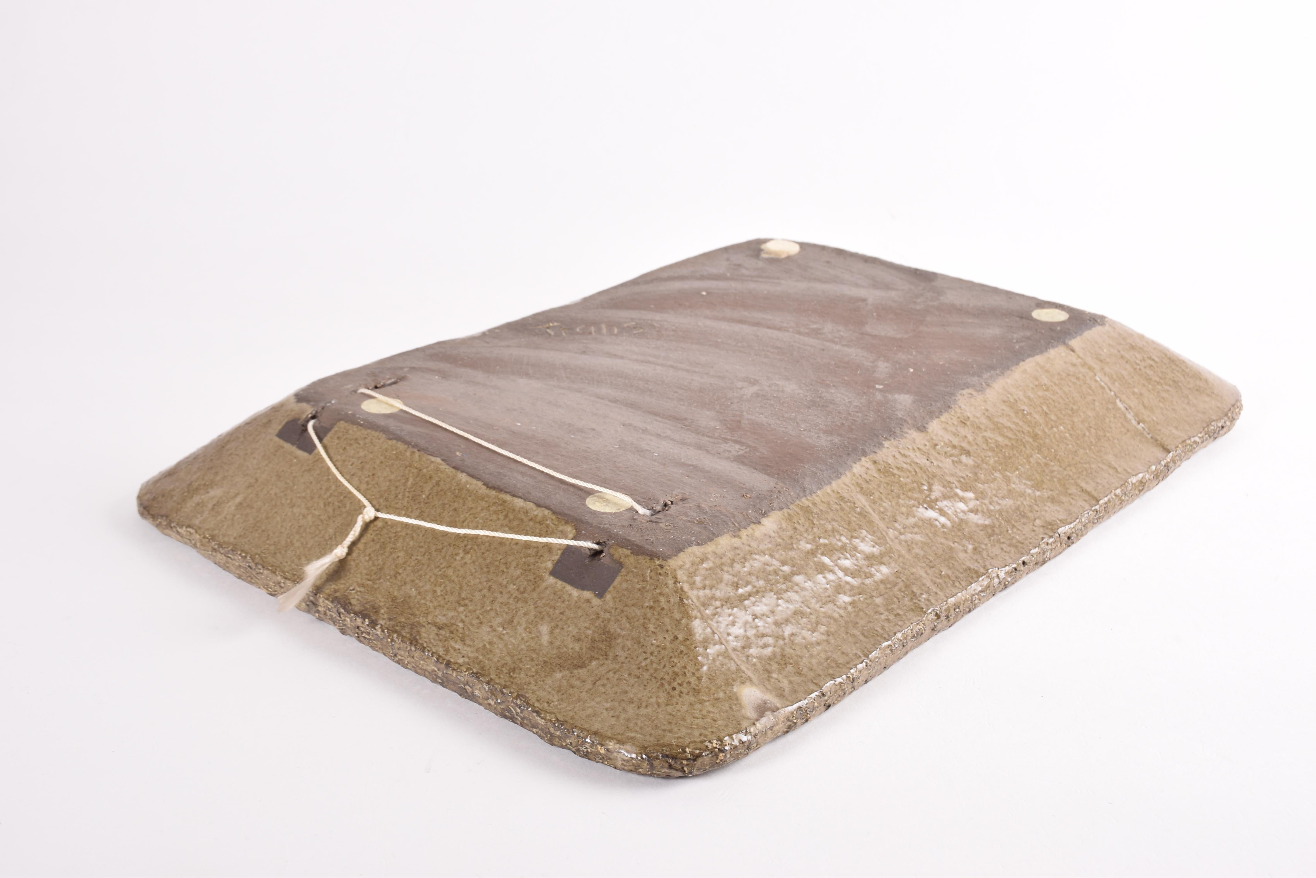 Unique Danish Brutalist Ceramic Wall Decor Abstract Art by Trans, Large, 1970s Cerámico en venta