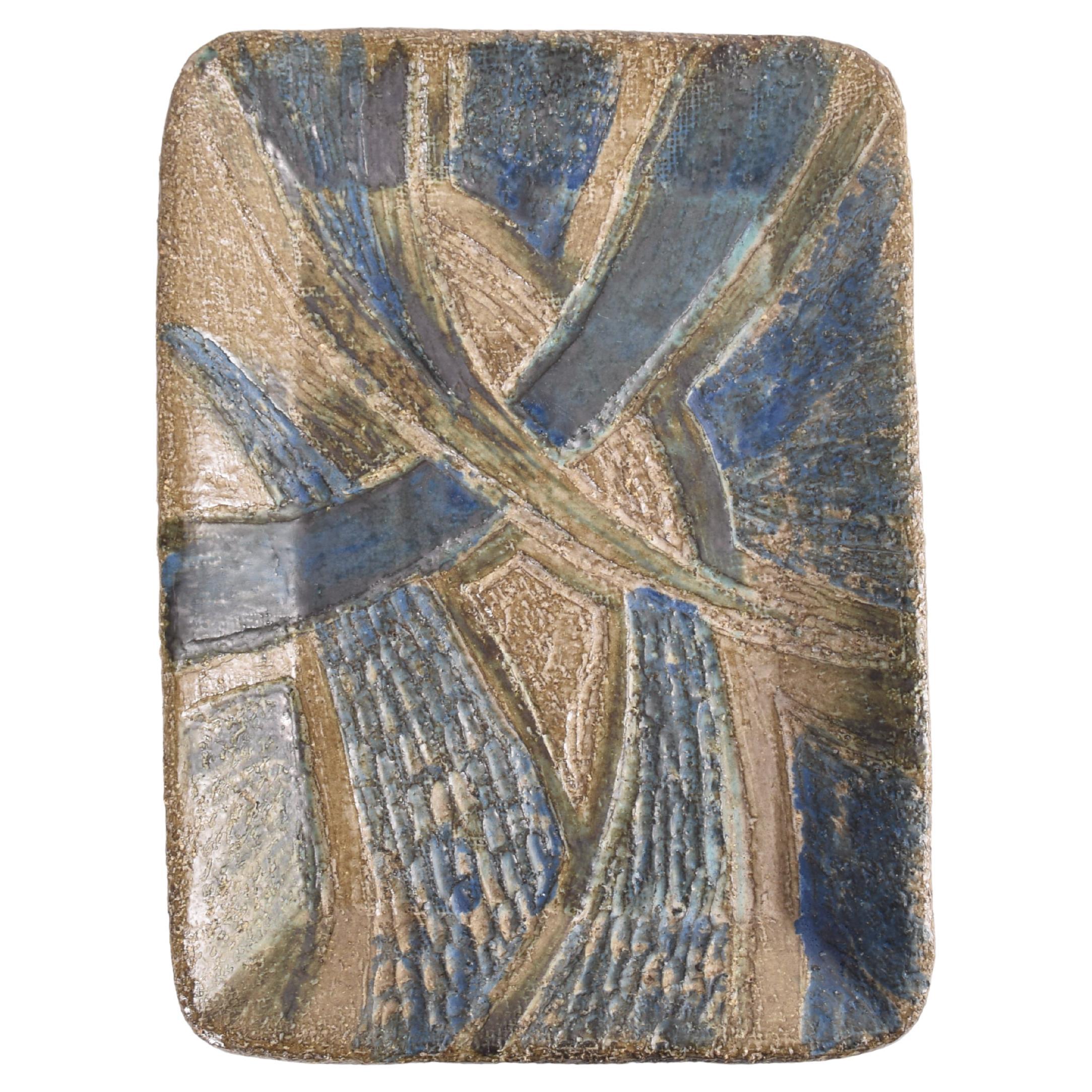 Unique Danish Brutalist Ceramic Wall Decor Abstract Art by Trans, Large, 1970s
