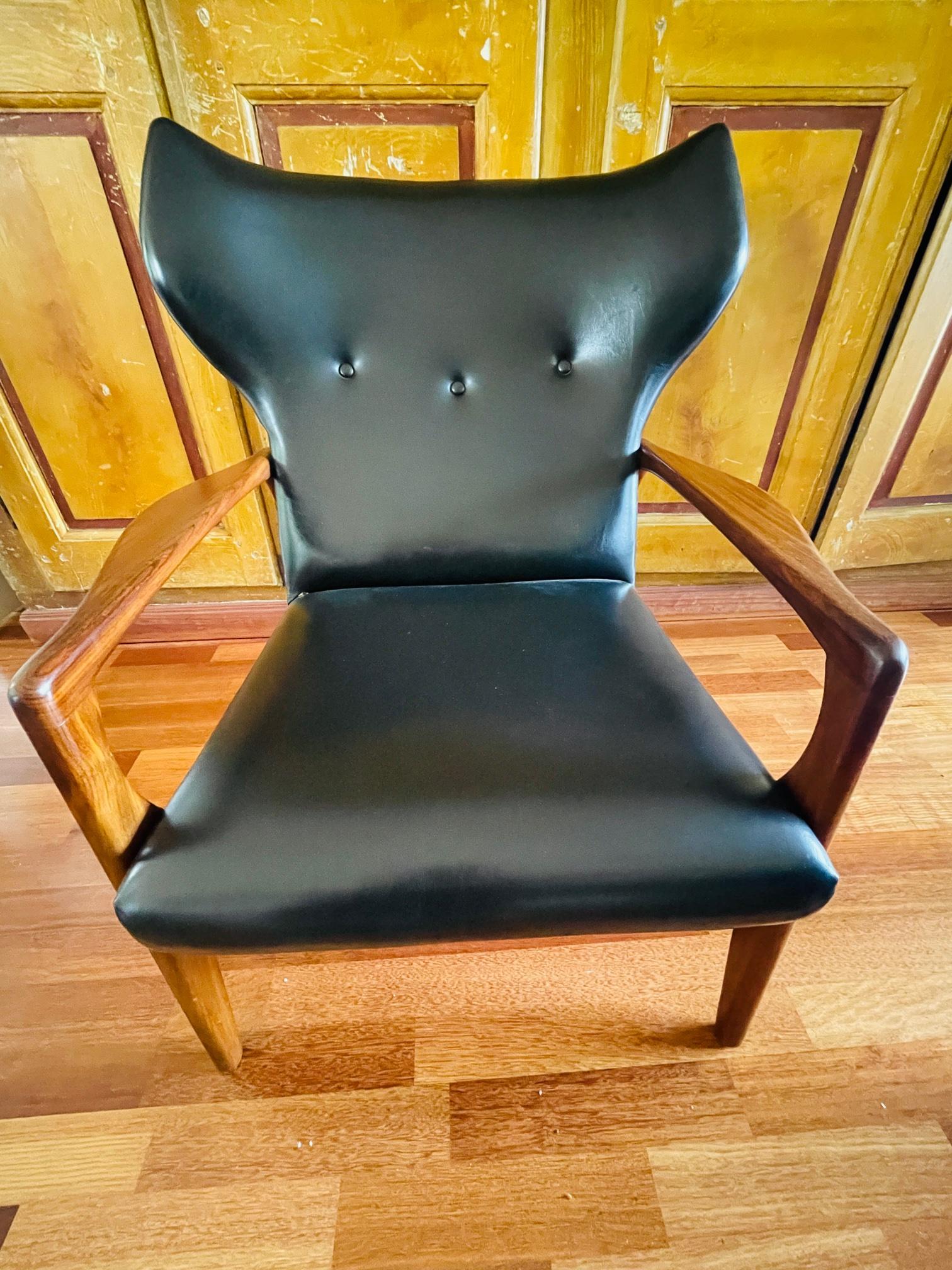 Cuir Chaise de design danois unique. Chaise de style Madsen & Schubell. Chaise extrêmement rare en vente