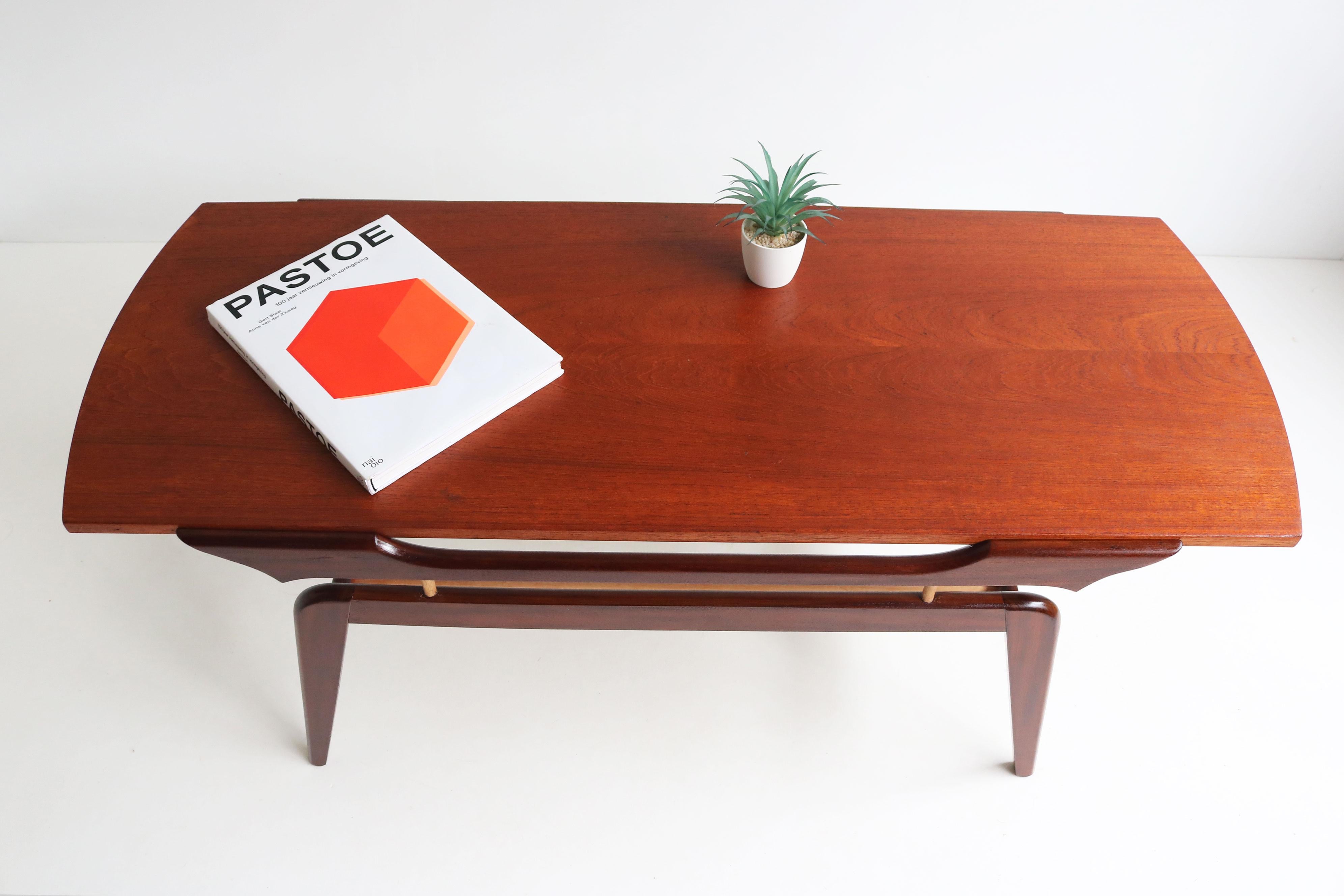 Unique Danish Design Coffee Table flip top teak and beech 1950 mid-century For Sale 3