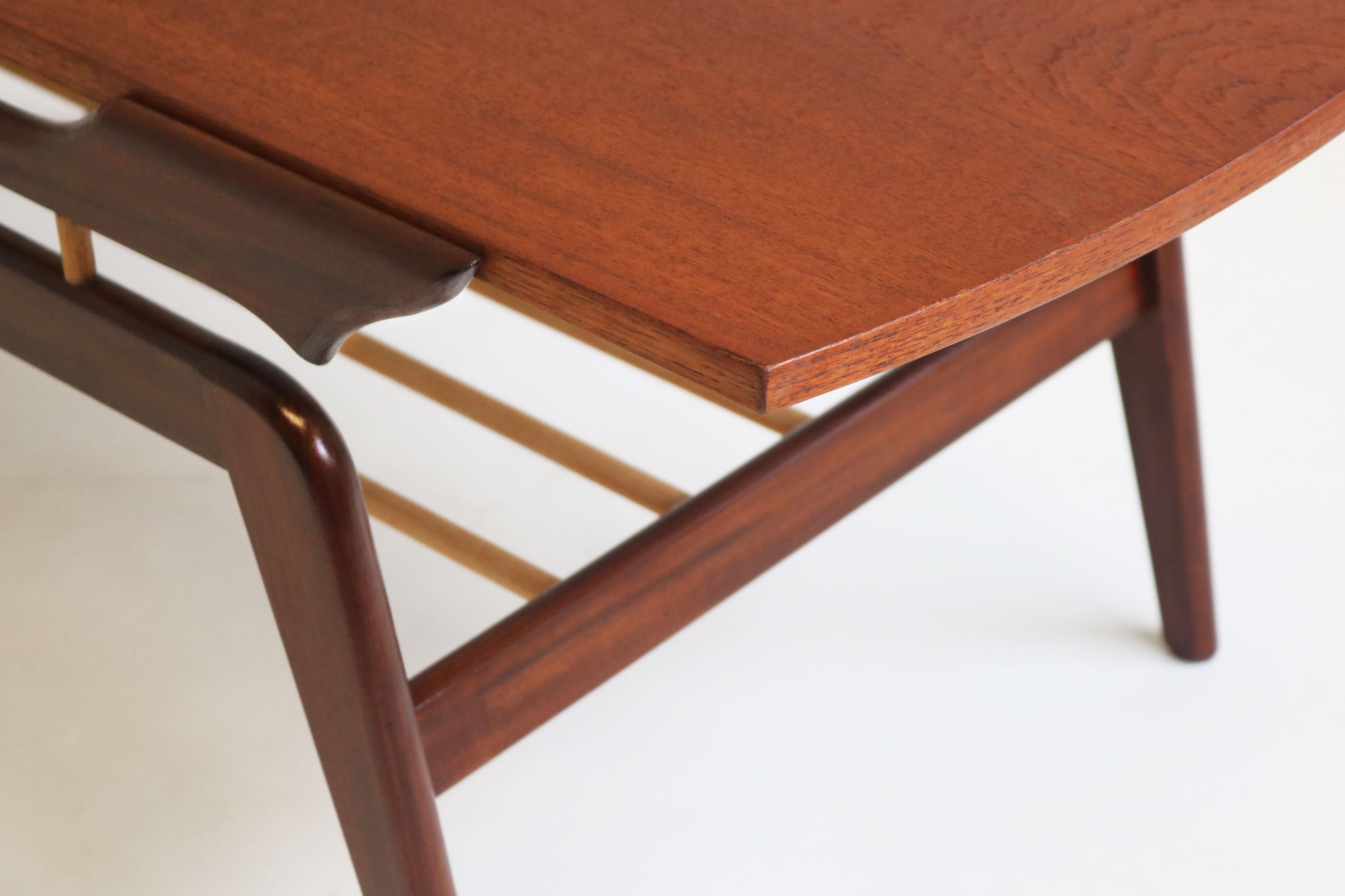 Mid-20th Century Unique Danish Design Coffee Table flip top teak and beech 1950 mid-century For Sale