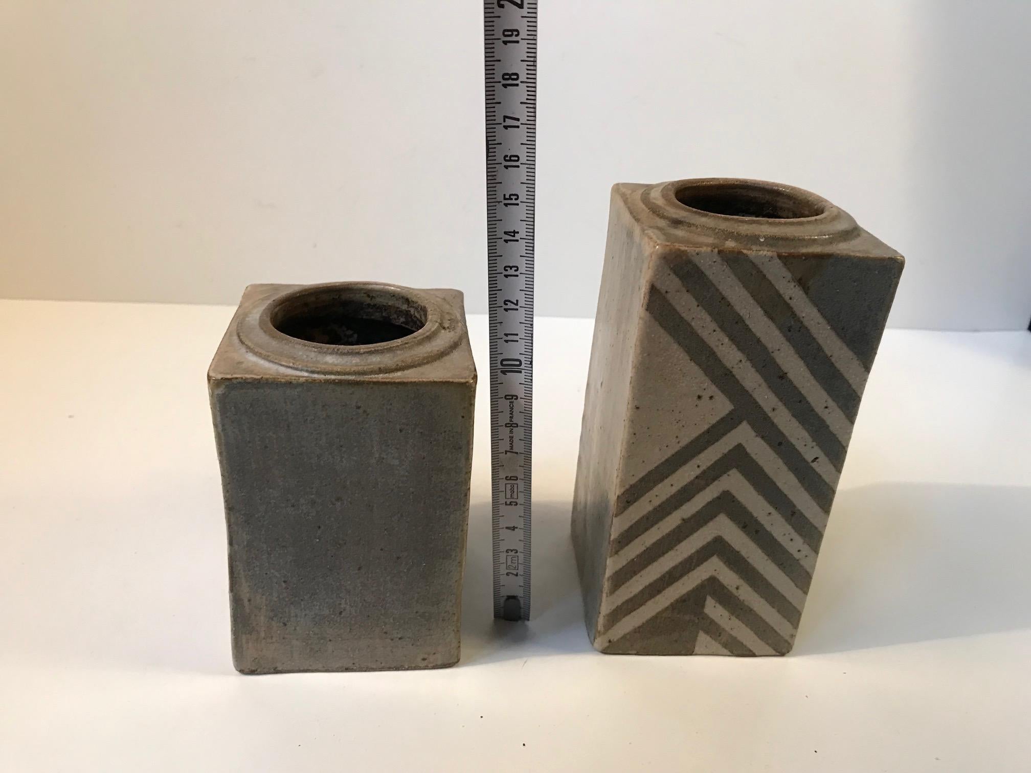 Danish Modern Stoneware Vases by Sten Børsting, 1990s, Set of 2 For Sale 2