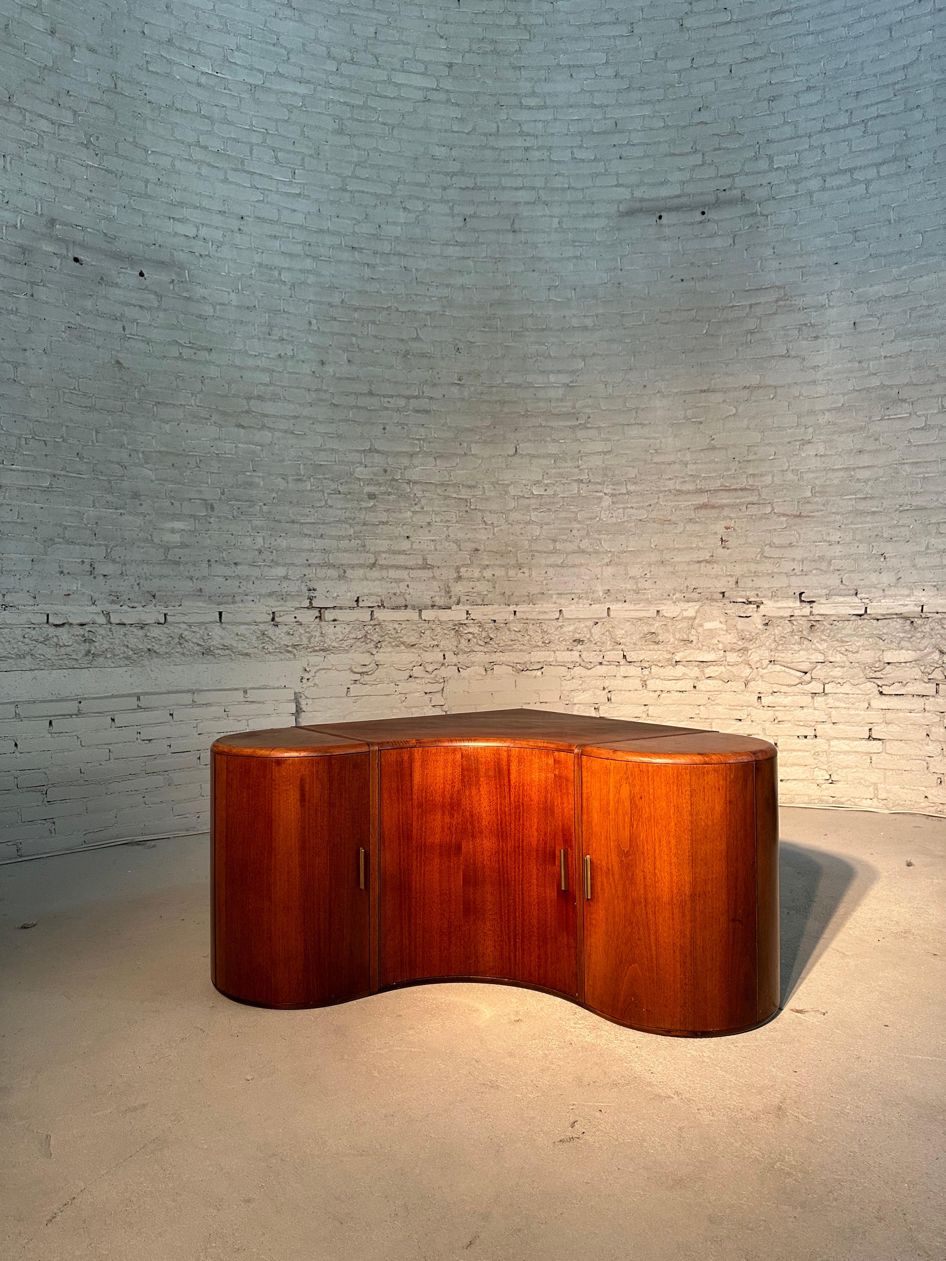 Mid-Century Modern Unique Danish Midcentury Heart-shaped Corner Cabinet 