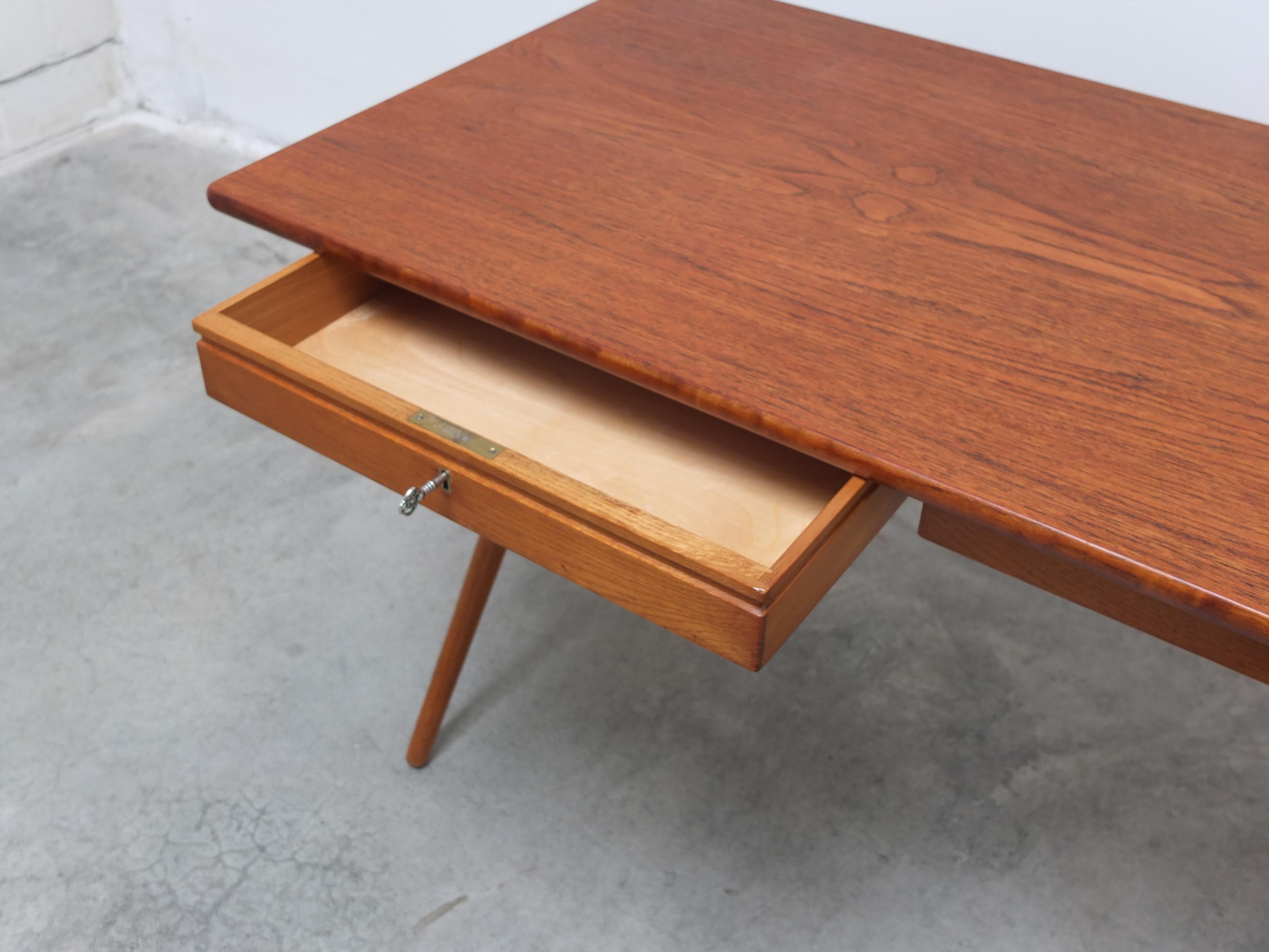 Unique Danish Modern Desk in Teak & Oak, 1950s 8