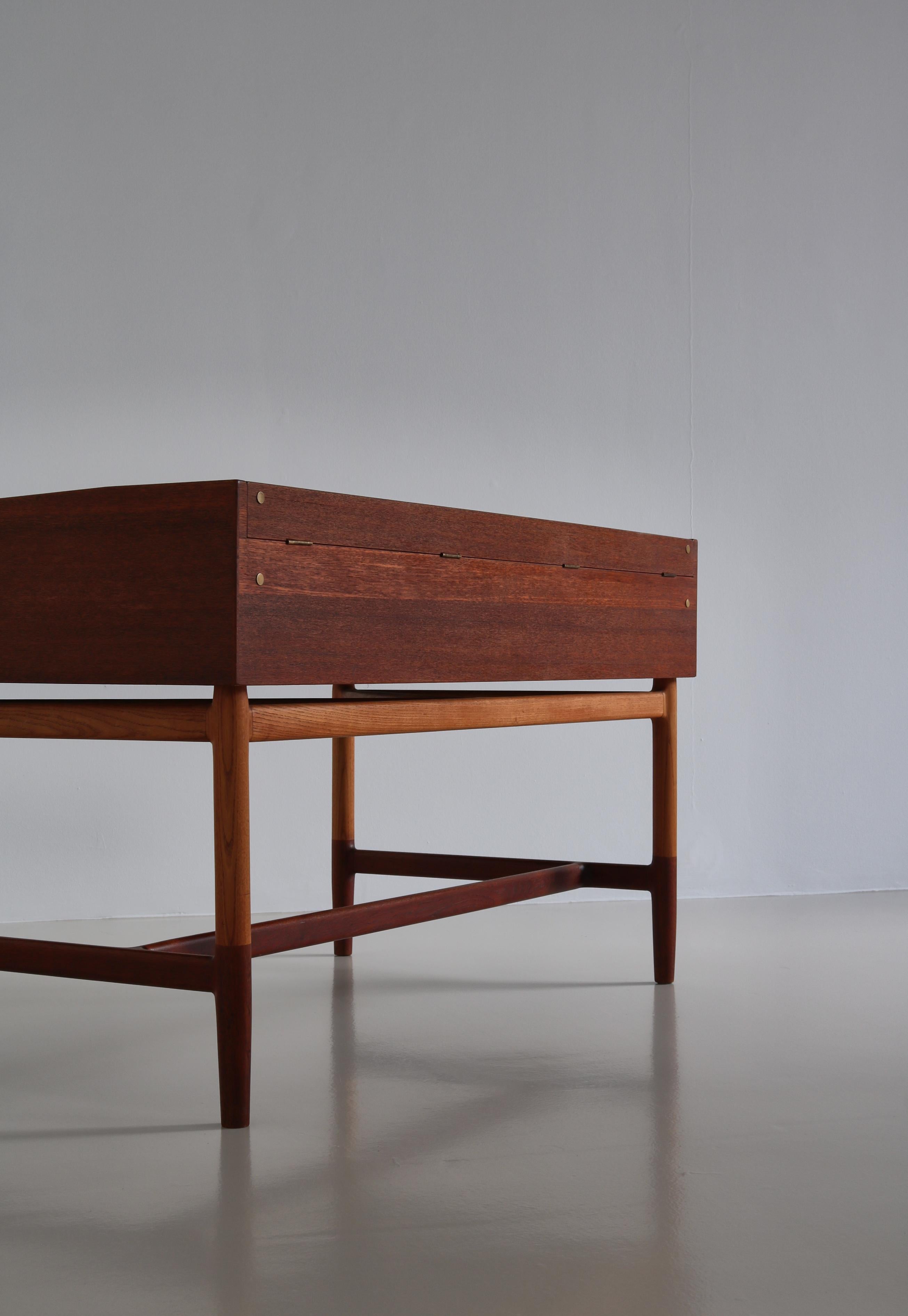 Unique Danish Modern Freestanding Work Desk by Kurt Østervig, Teak & Ash, 1950s 7