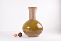 19" Unique Danish Nils Kähler HAK Floor Vase Amber Yellow Glaze, Ceramic 1960s