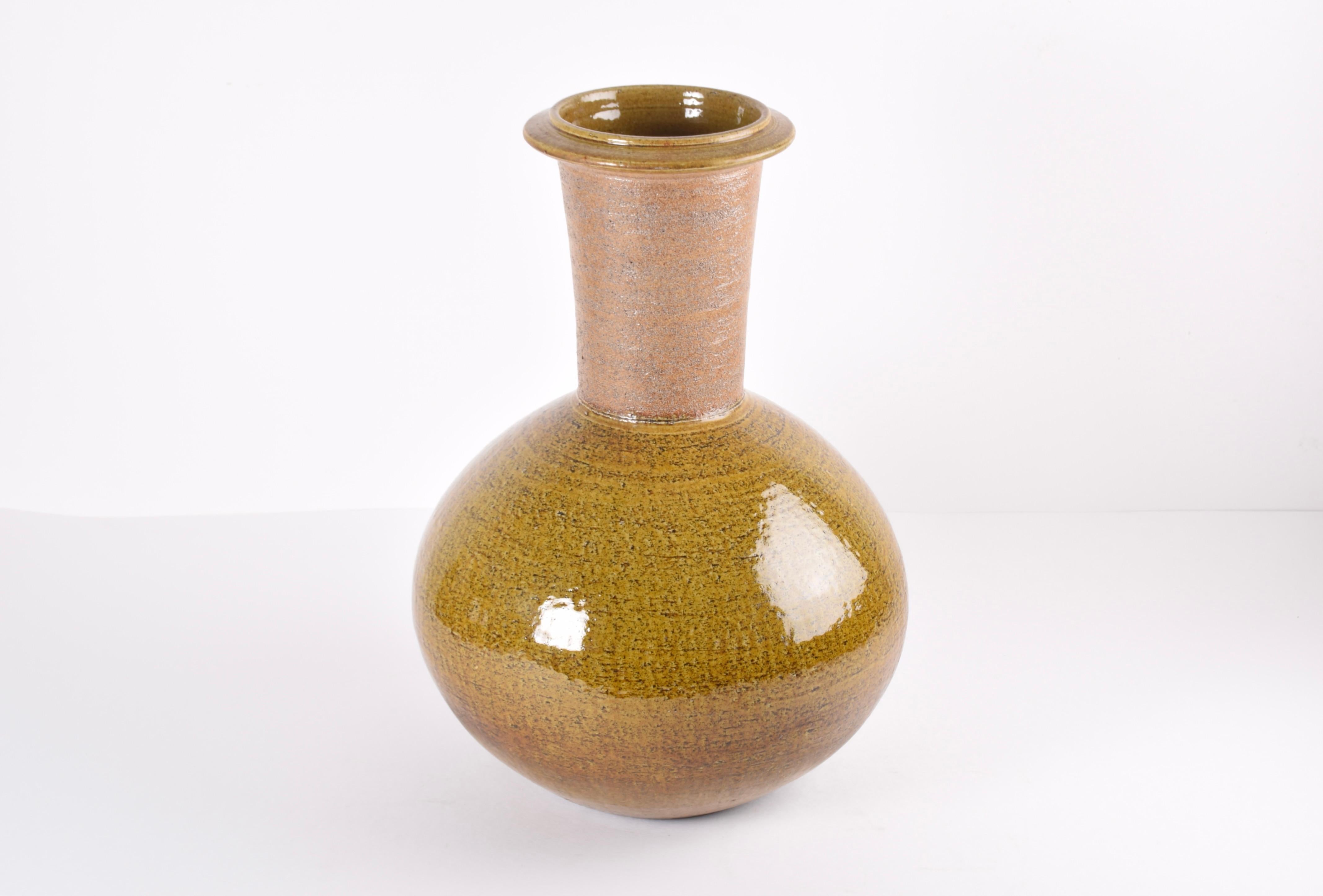 amber glass floor vase