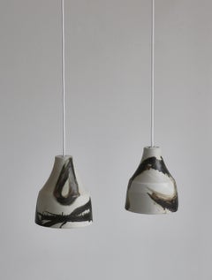 Unique Danish Søholm Stoneware Lamps in Light Glazing and Earth Colors, 1960s