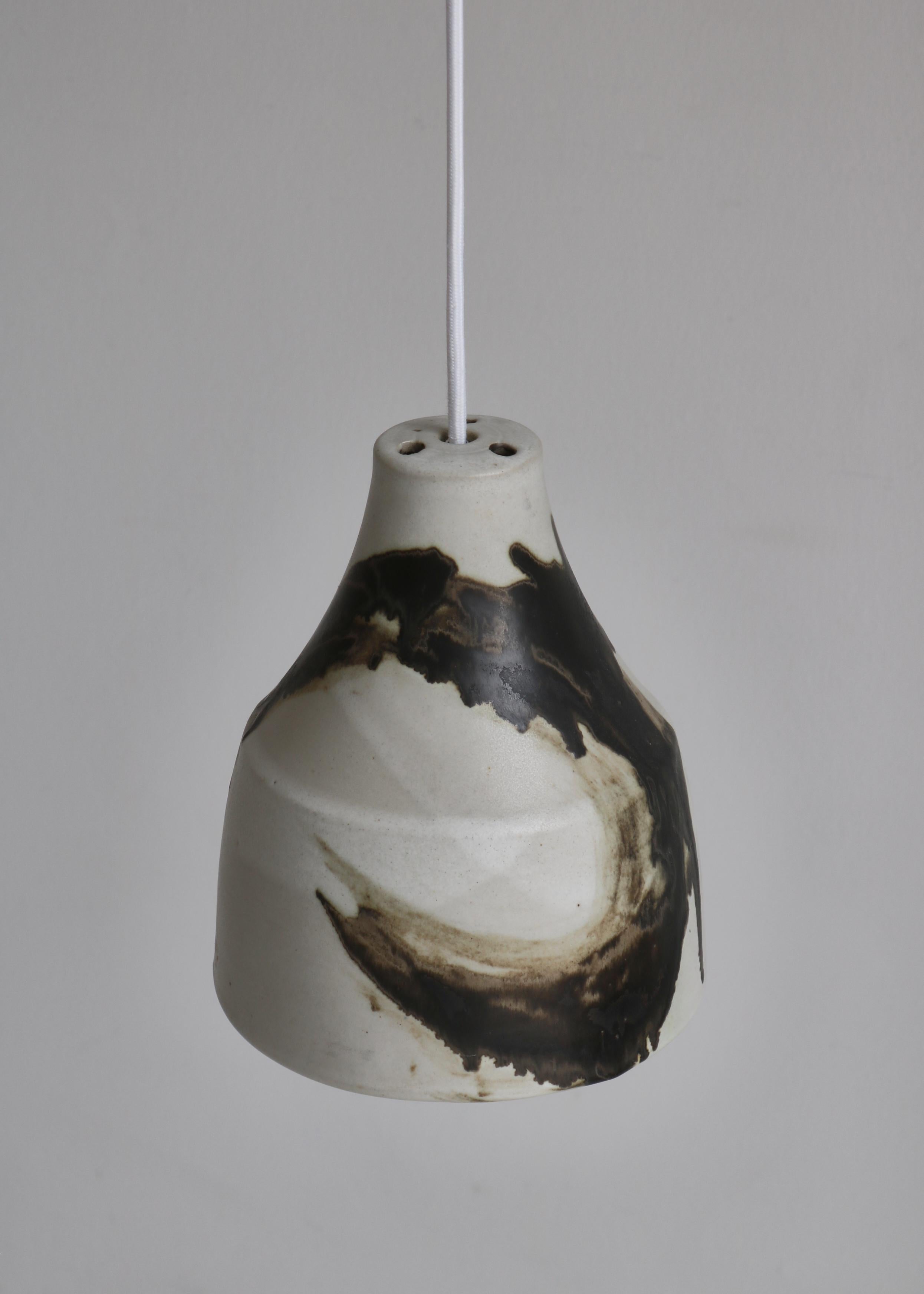 Danois Lampes danoises uniques en grès Søholm au glaçage clair et aux couleurs terre, années 1960 en vente