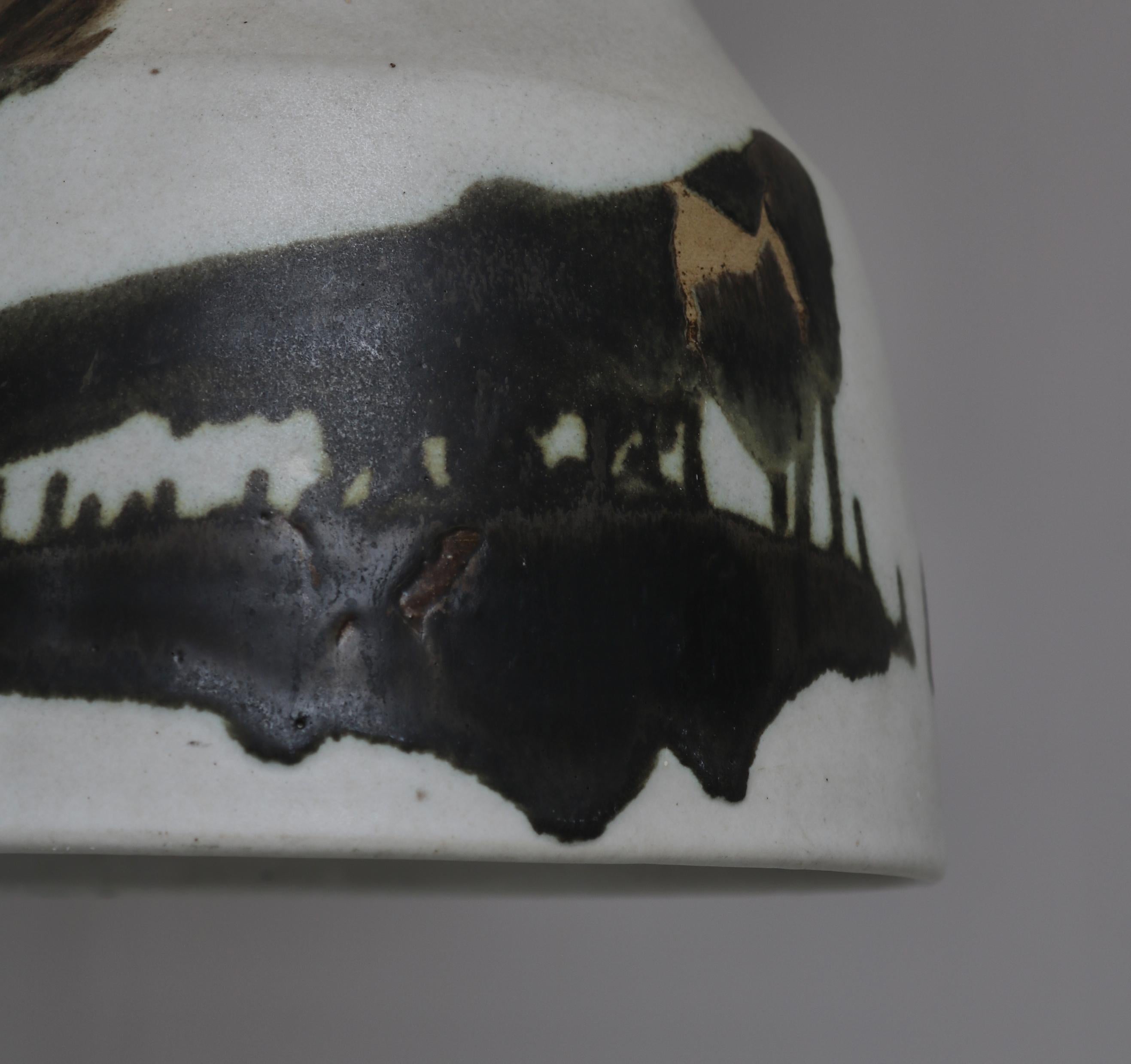 Lampes danoises uniques en grès Søholm au glaçage clair et aux couleurs terre, années 1960 en vente 2