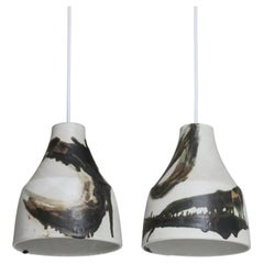 Unique Danish Søholm Stoneware Lamps in Light Glazing and Earth Colors, 1960s