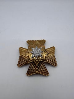 Unique David Webb Vintage Gold Maltese Crosee Brooch