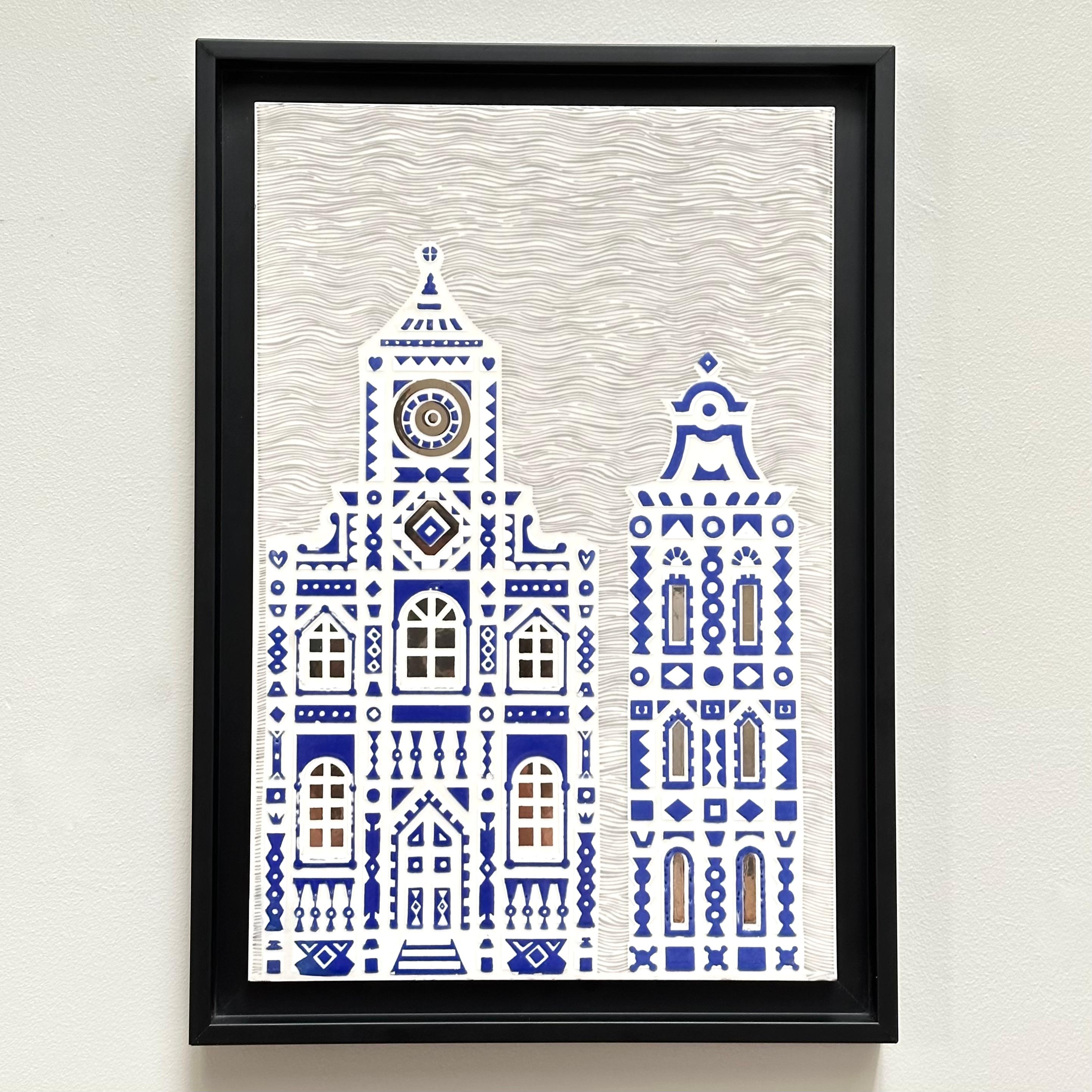 Eine außergewöhnliche, großzügig bemessene Kunstfliese, die Roger Capron in den späten 1980er Jahren für Crogiolo, die Kreativwerkstatt des renommierten italienischen Unternehmens Marazzi, schuf.
Die spektakuläre und raffinierte Wiedergabe der