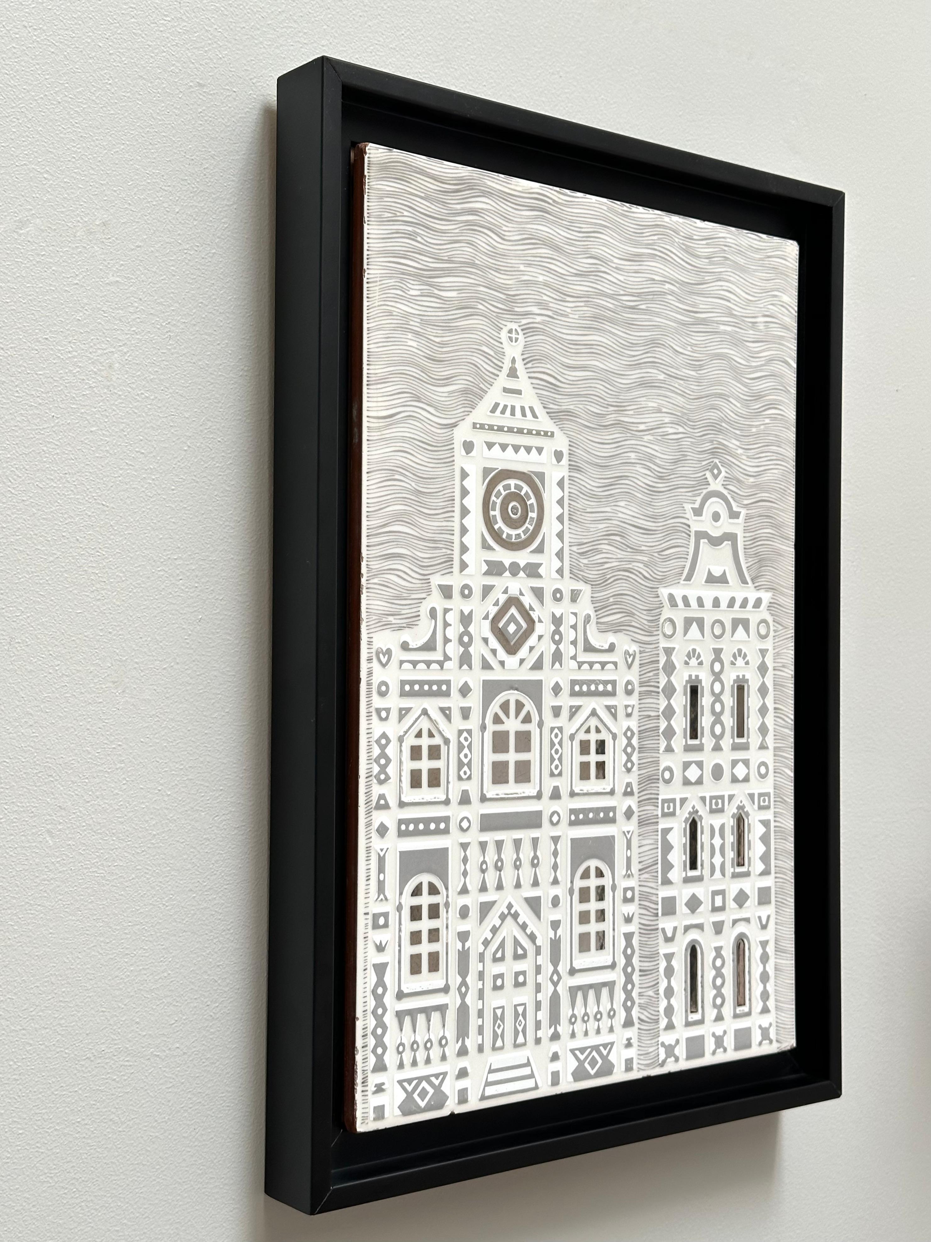 Italian Unique Decorative Art Tile, Roger Capron, Italy 1988 For Sale