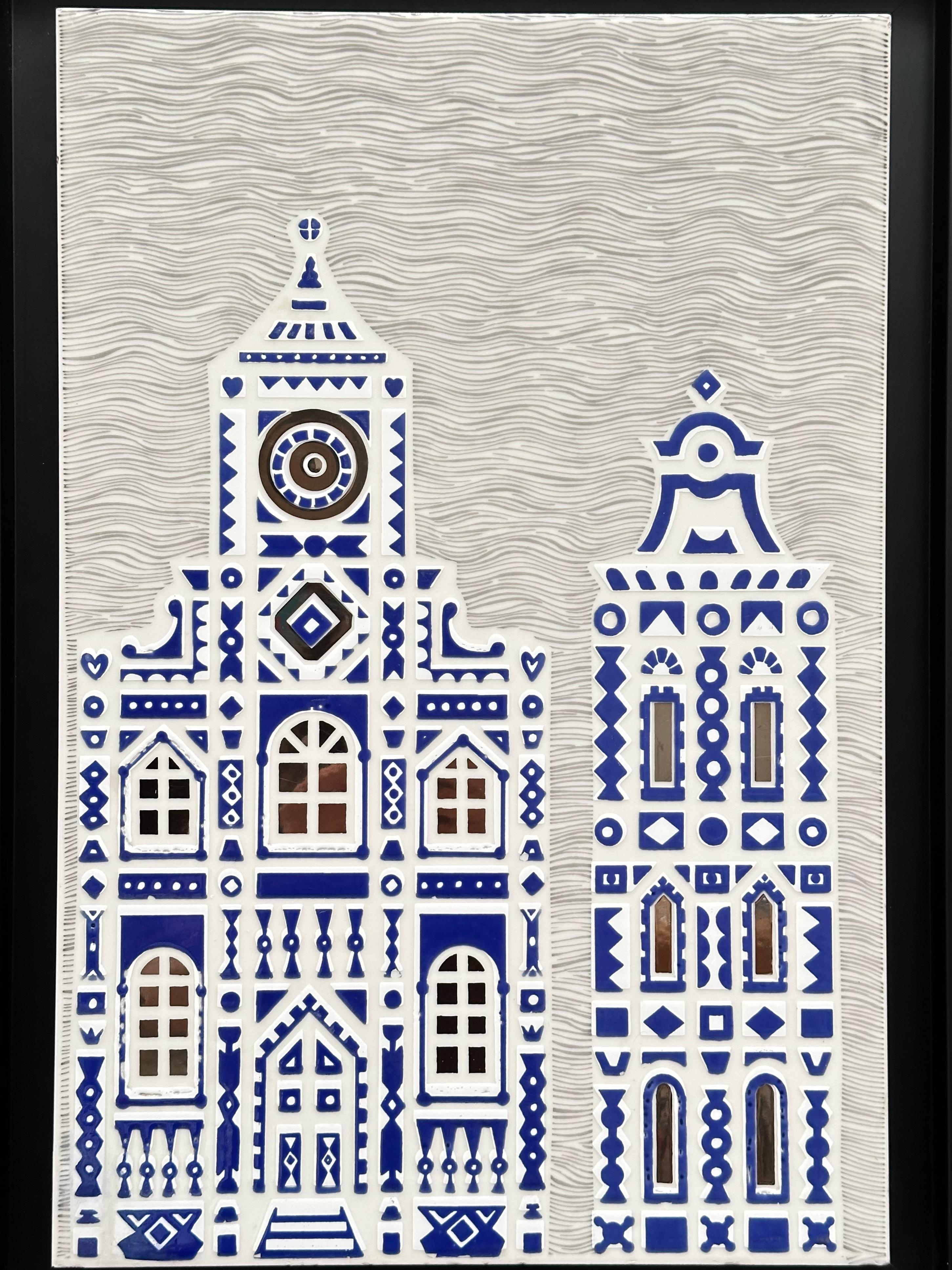 Einzigartige dekorative Kunstfliese, Roger Capron, Italien 1988 (Glasiert) im Angebot