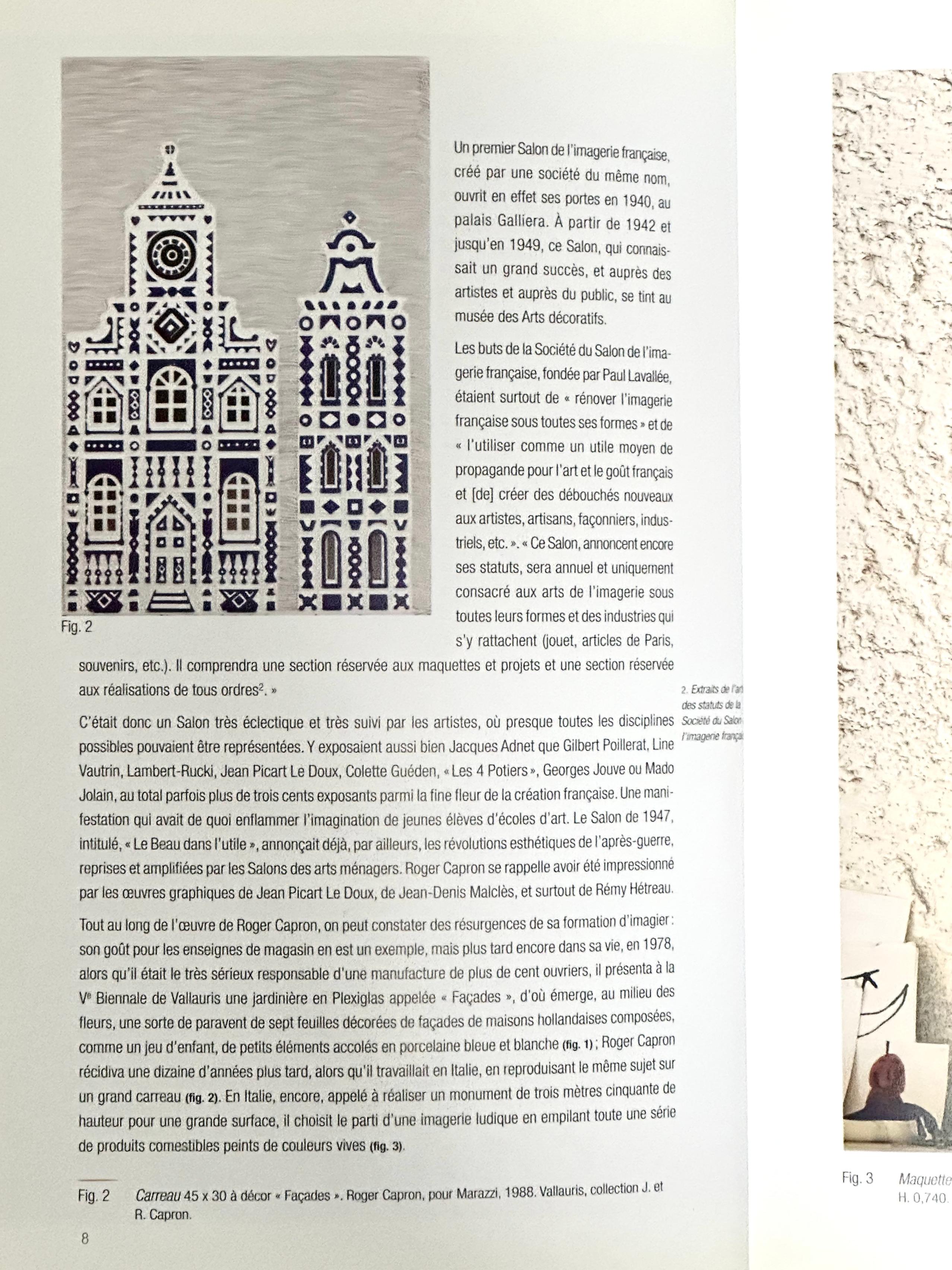 Earthenware Unique Decorative Art Tile, Roger Capron, Italy 1988 For Sale