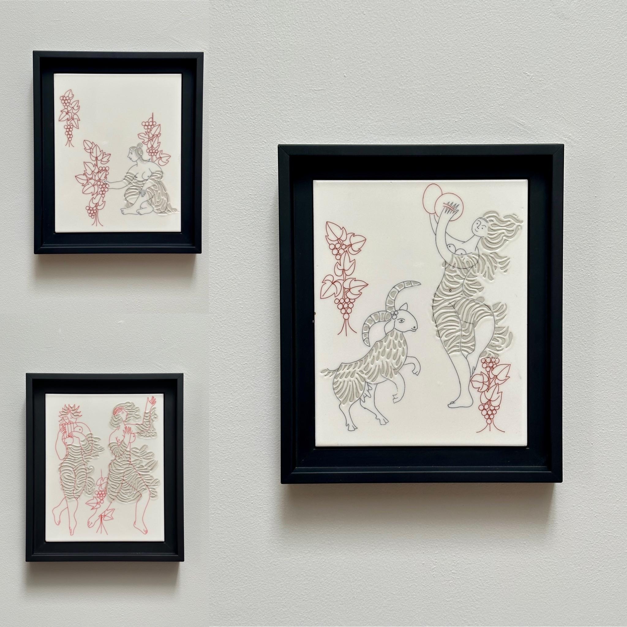 Piastrella d'arte decorativa unica, Roger Capron, Italia c. 1980 in vendita 4