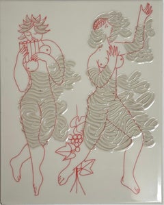 Unique Decorative Art Tile, Roger Capron, Italy c. 1980