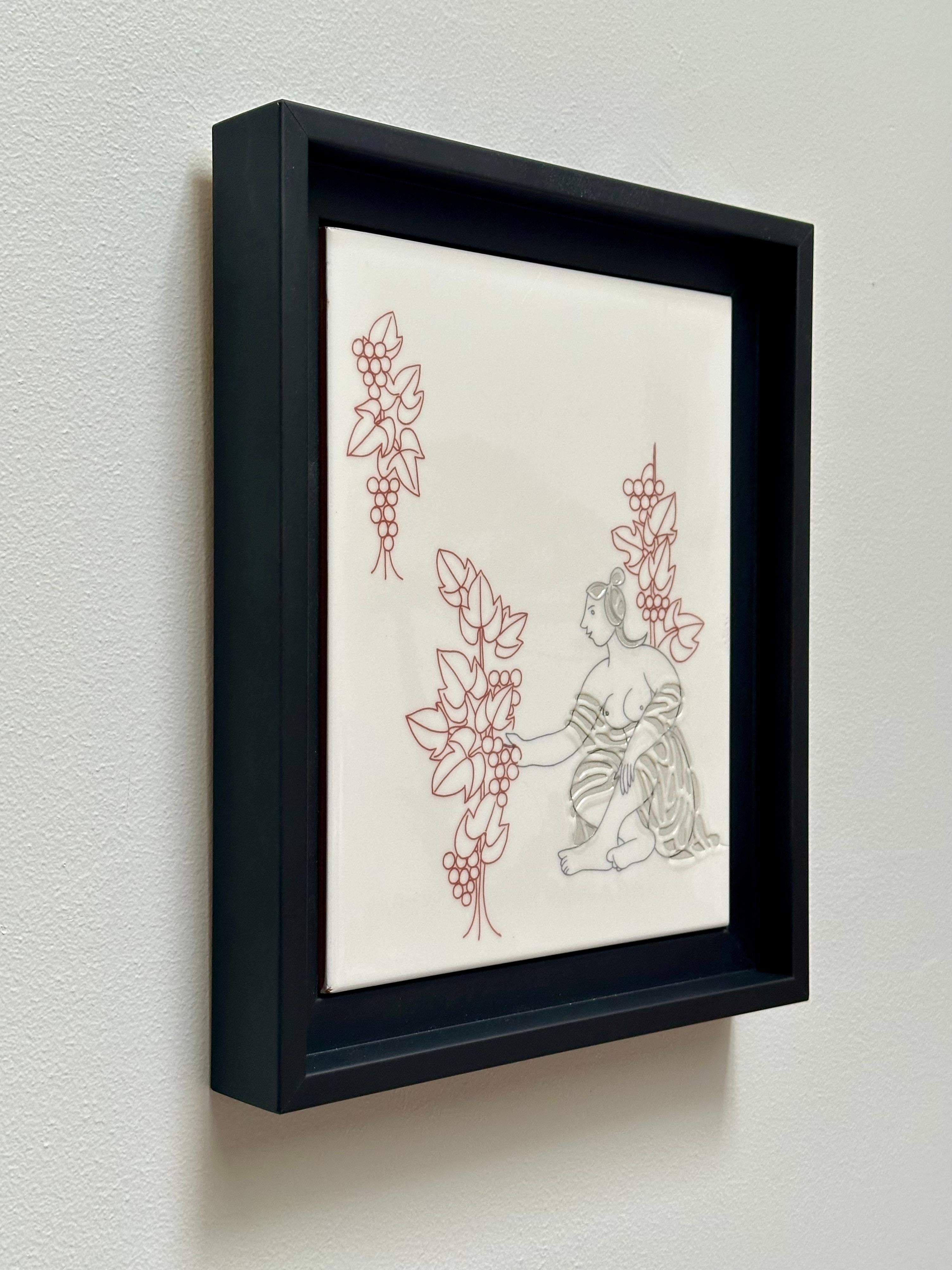 Smaltato Piastrella d'arte decorativa unica, Roger Capron, Italia c. 1980 in vendita