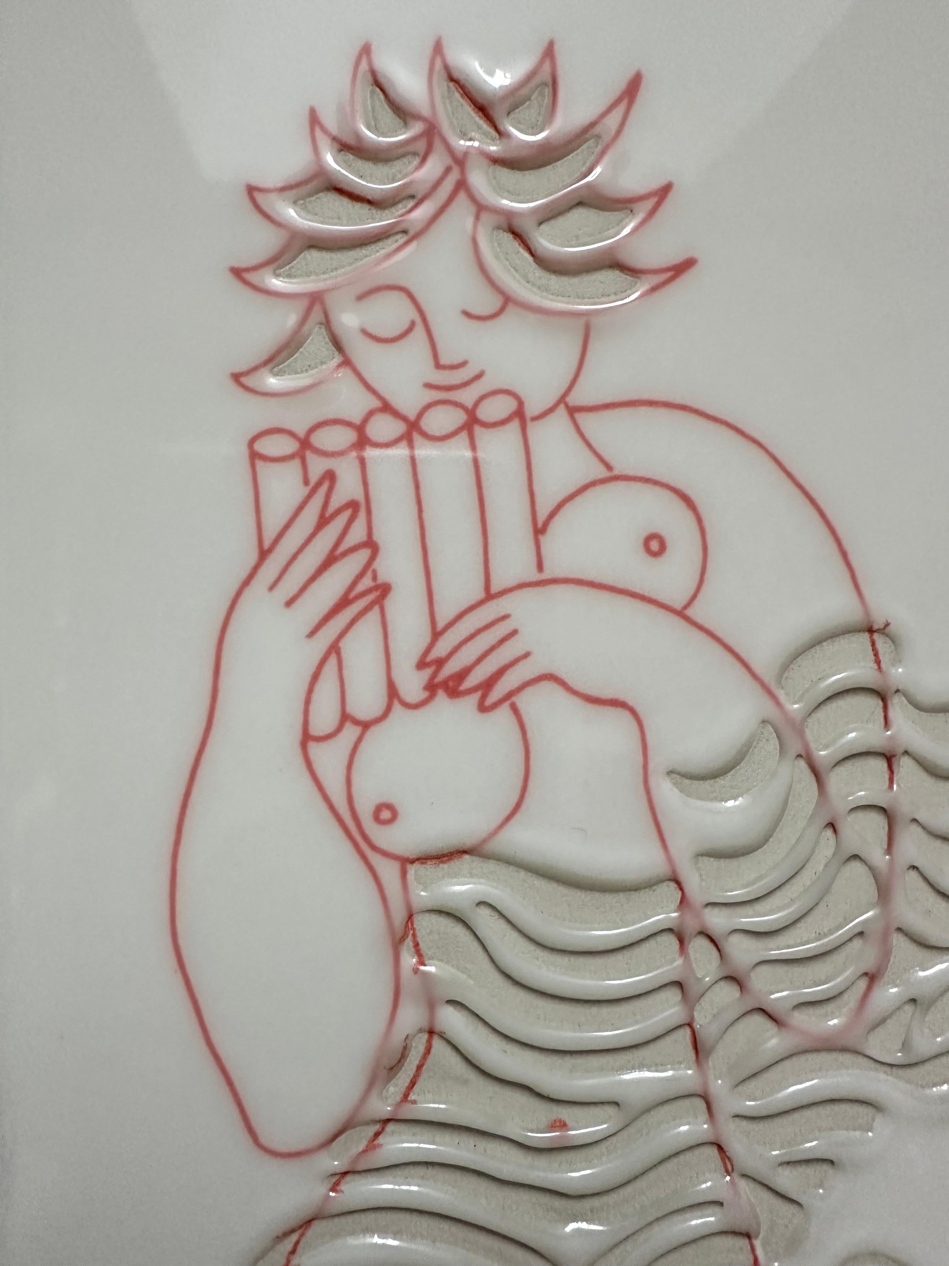 Azulejo decorativo único, Roger Capron, Italia c. 1980 en Bueno estado para la venta en St Ouen, FR