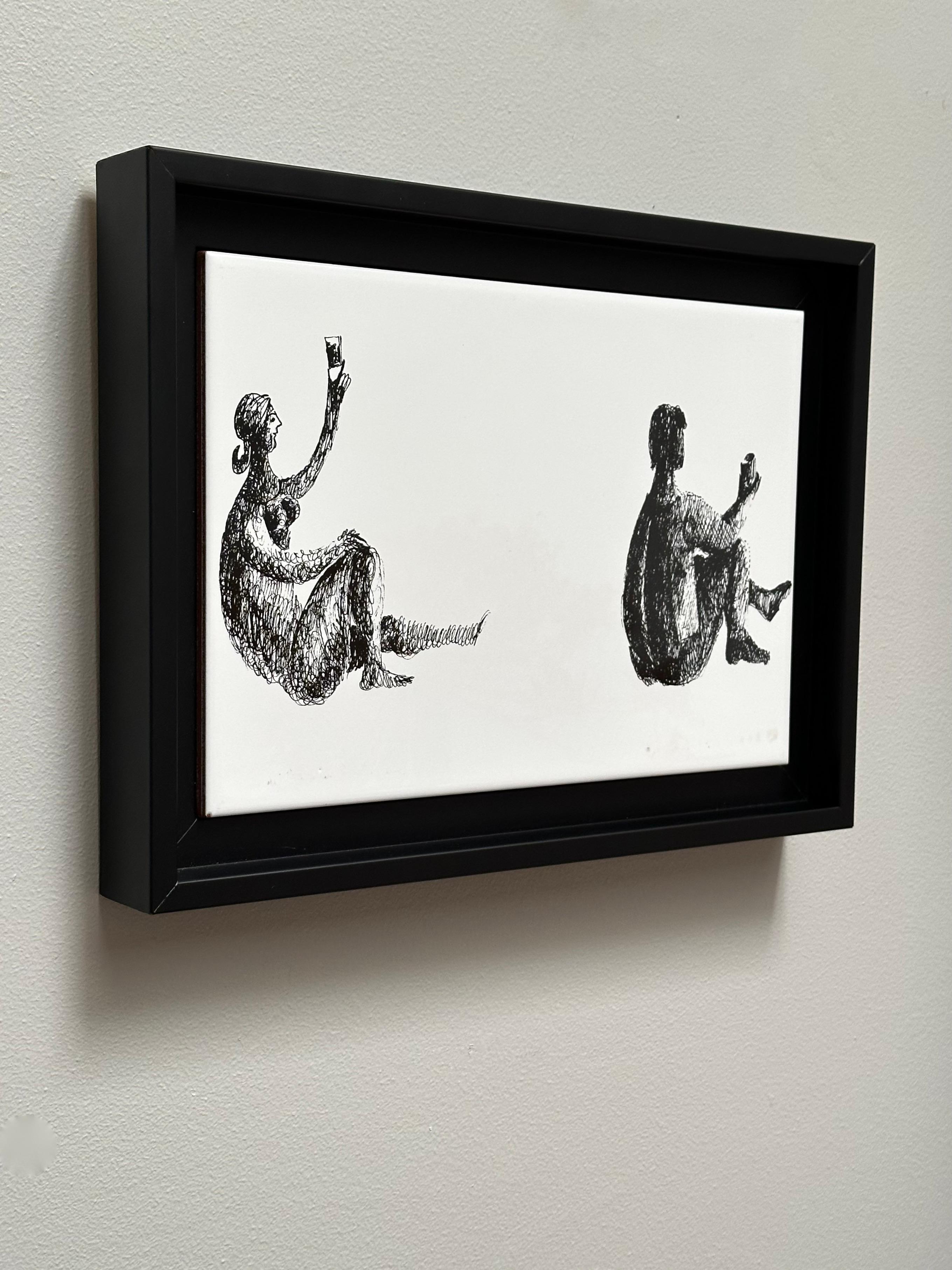 Fine XX secolo Piastrella d'arte decorativa unica, Roger Capron, Italia c. 1980 in vendita