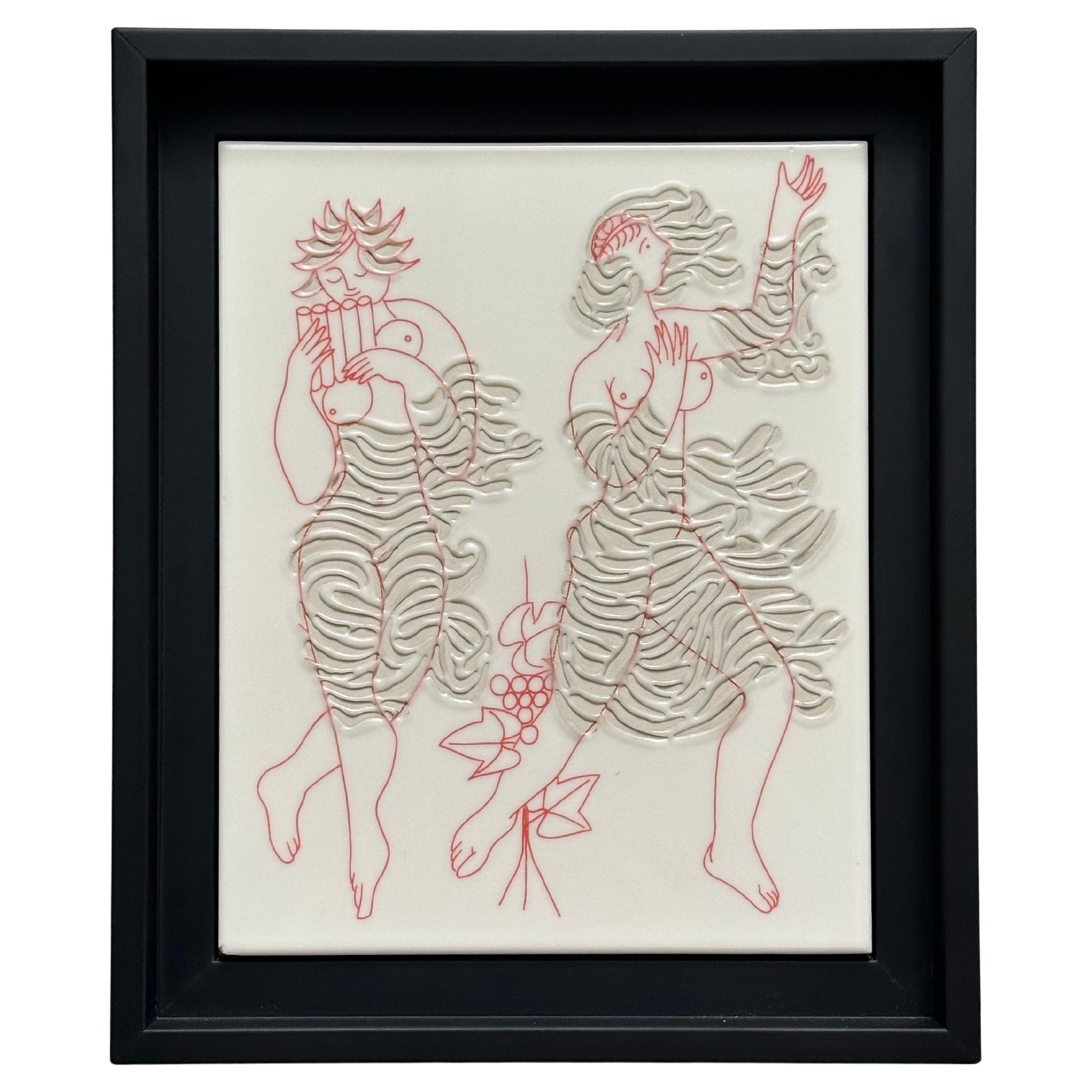 Unique Decorative Art Tile, Roger Capron, Italy c. 1980