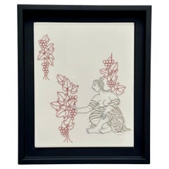 Unique Decorative Art Tile, Roger Capron, Italy c. 1980